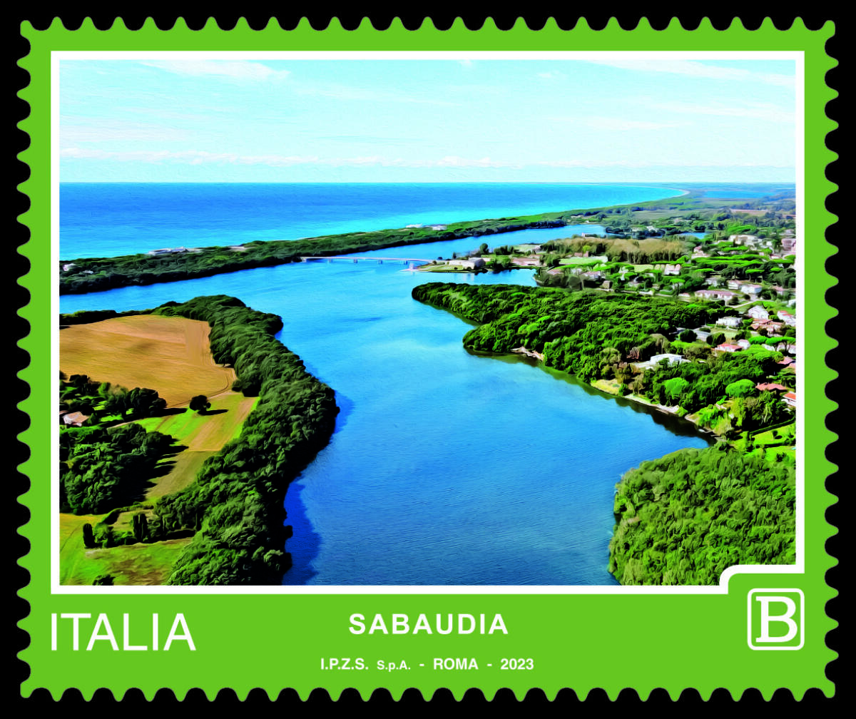 Poste - A Sabaudia  speciale annullo  filatelico per il 90° anniversario della fondazione della città - 