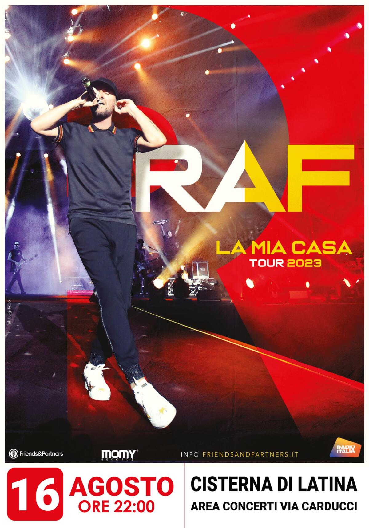 Raf questa sera in concerto a Cisterna per la festa patronale di San Rocco. - 