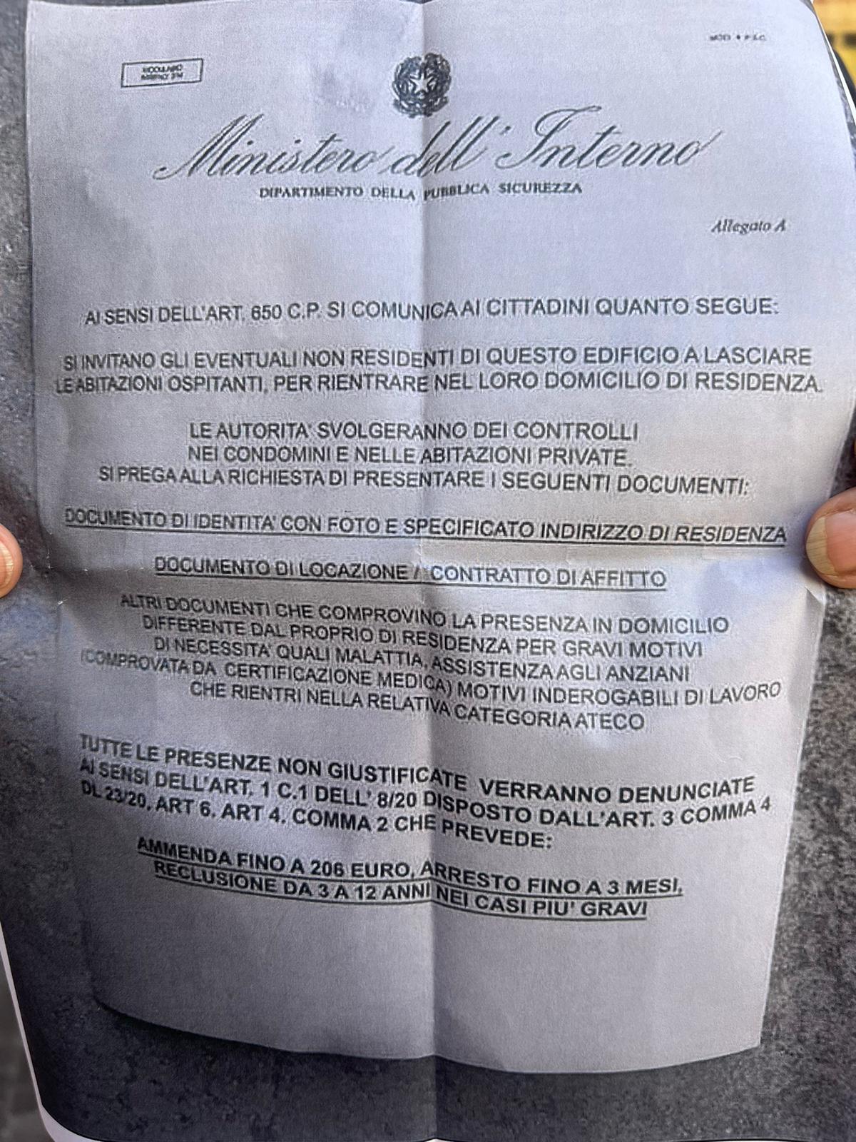Di nuovo in circolazione il falso volantino del Ministero dell’Interno, che ordina di lasciare le abitazioni per permettere lo svolgimento di controlli da parte delle autorità - 