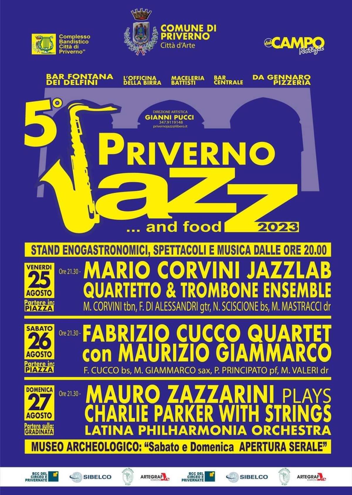Da venerdì 25 a domenica 27 Agosto va in scena la quinta edizione del “Priverno Festival Jazz”. - 