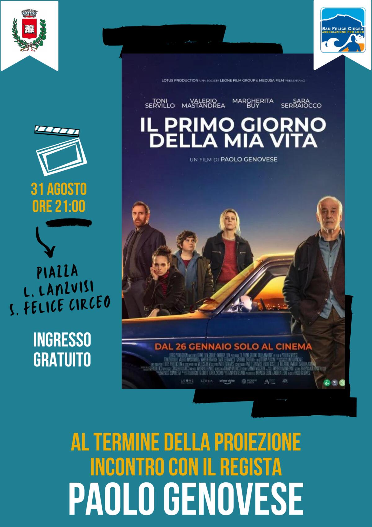 Circeo - "Il primo giorno della mia vita”: proiezione e incontro con Paolo Genovese - 