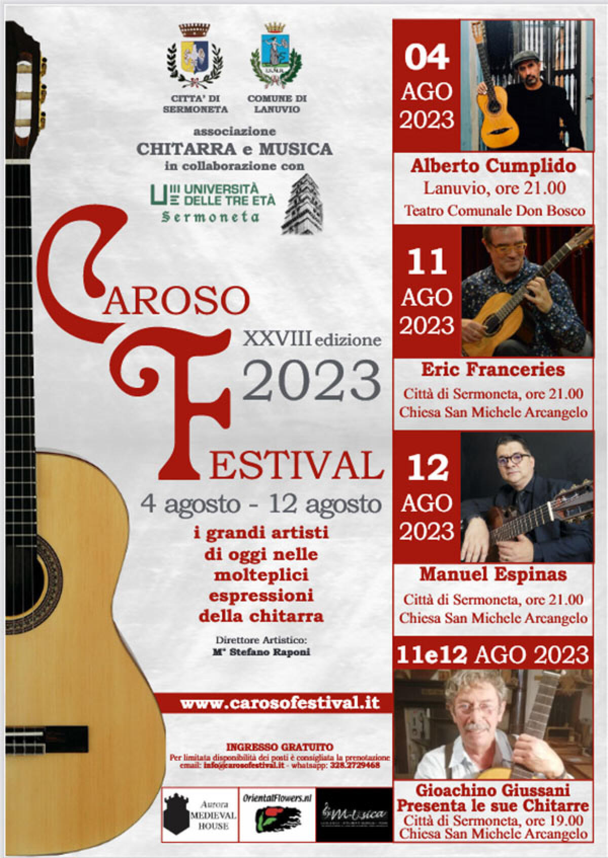 28esima edizione del “Caroso Festival”: tra il 4 ed il 12 agosto l’appuntamento è tra Sermoneta e Lanuvio. - 