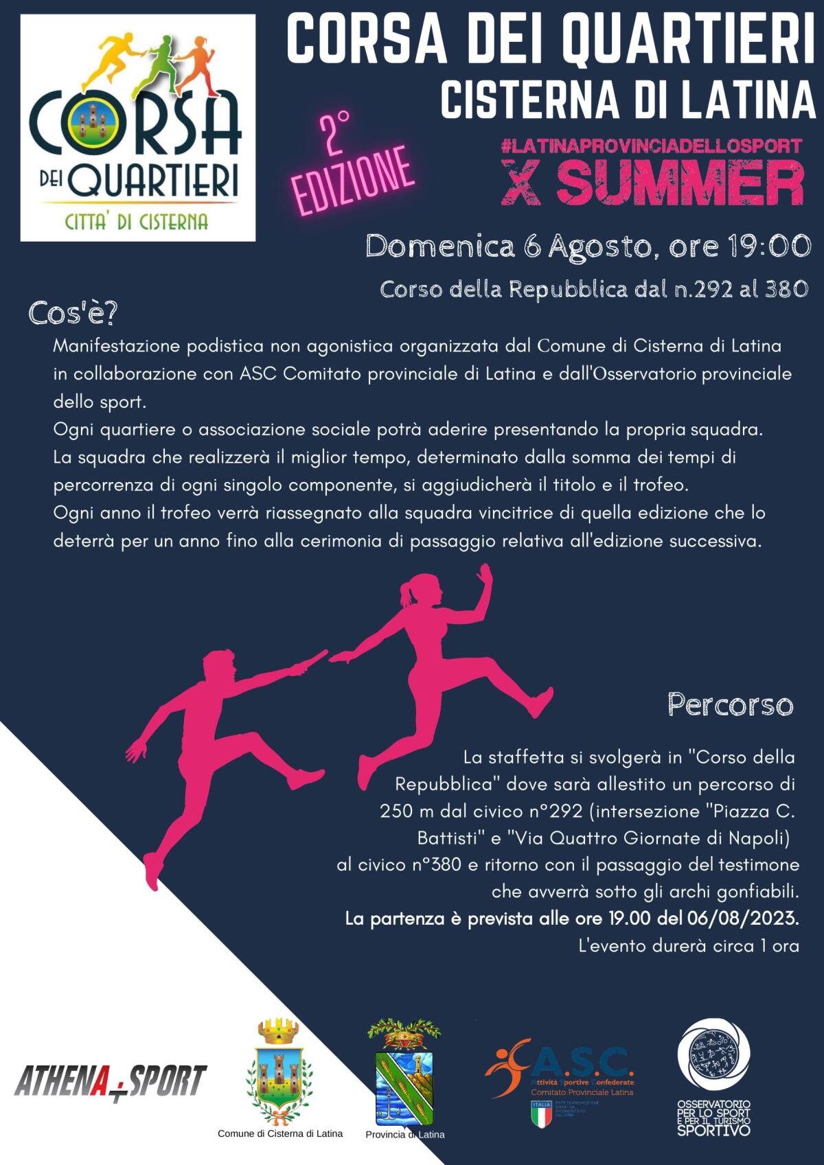 A Cisterna torna la “Corsa dei Quartieri”: questa domenica la staffetta tra 8 squadre lungo Corso della Repubblica. - 