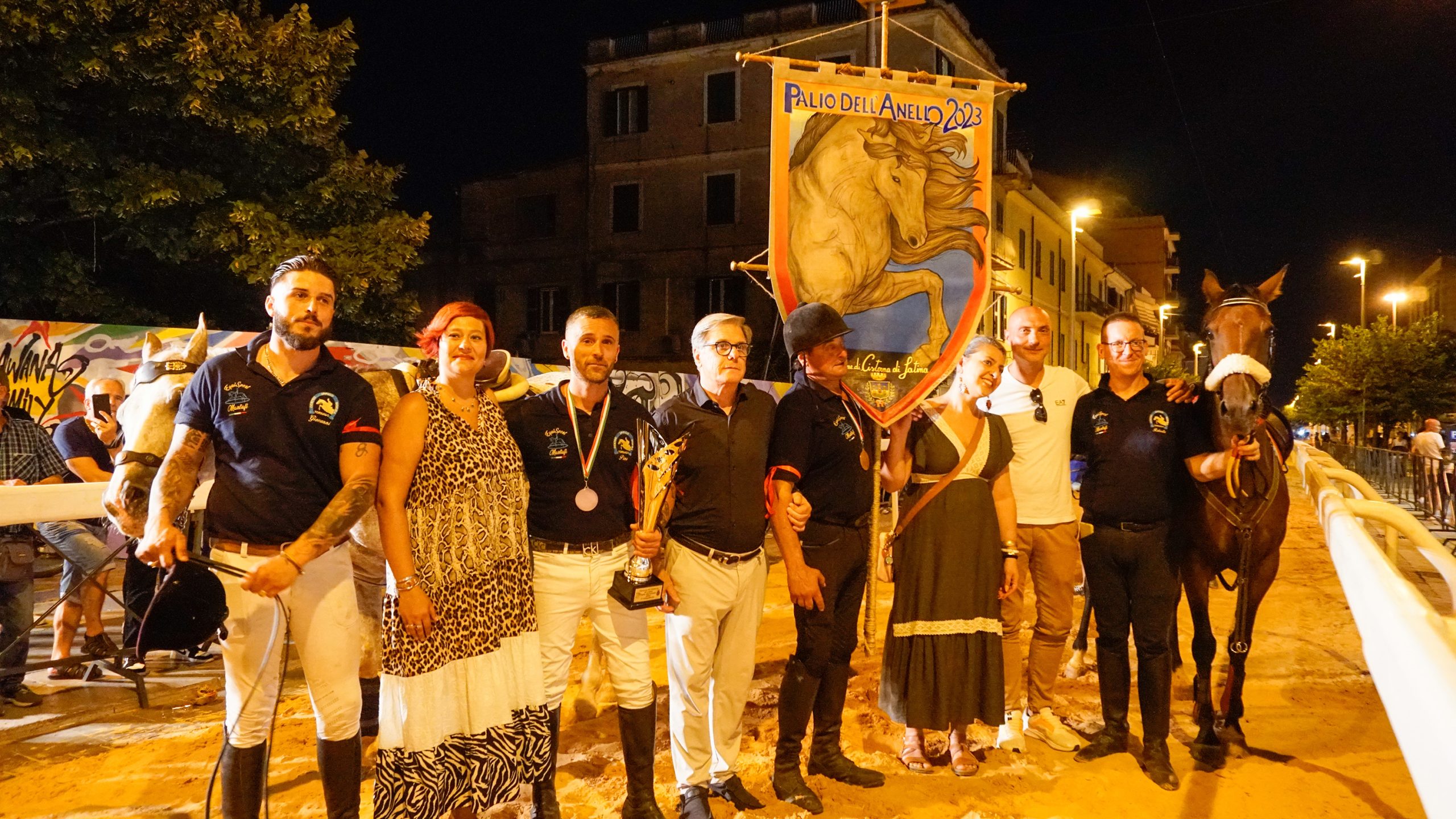 Palio dell'Anello 2023 a Cisterna -  i Vincitori e l'Amministrazione Comunale