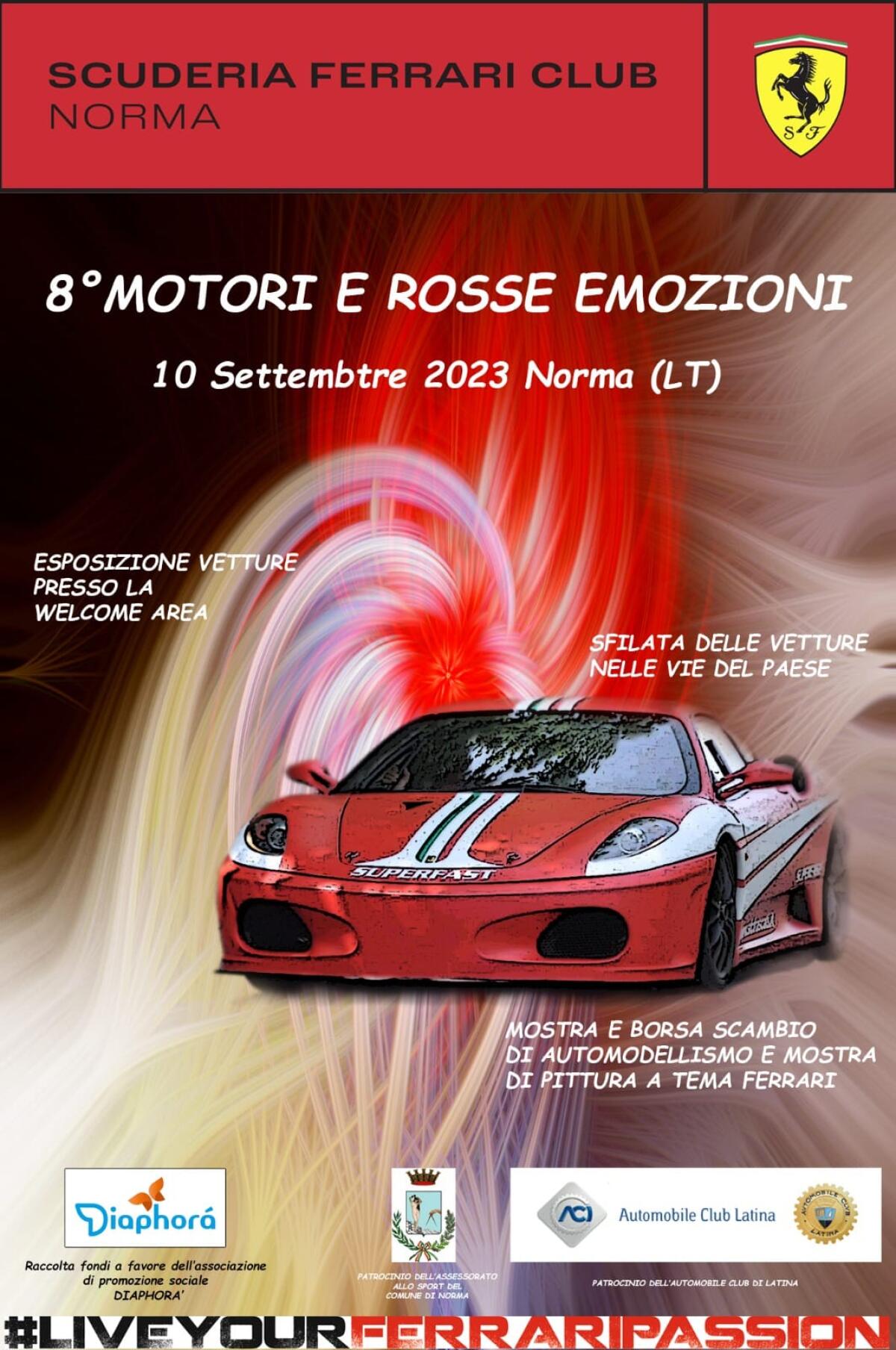 Domenica a Norma l’ottava edizione di “Motori e Rosse Emozioni”. - 