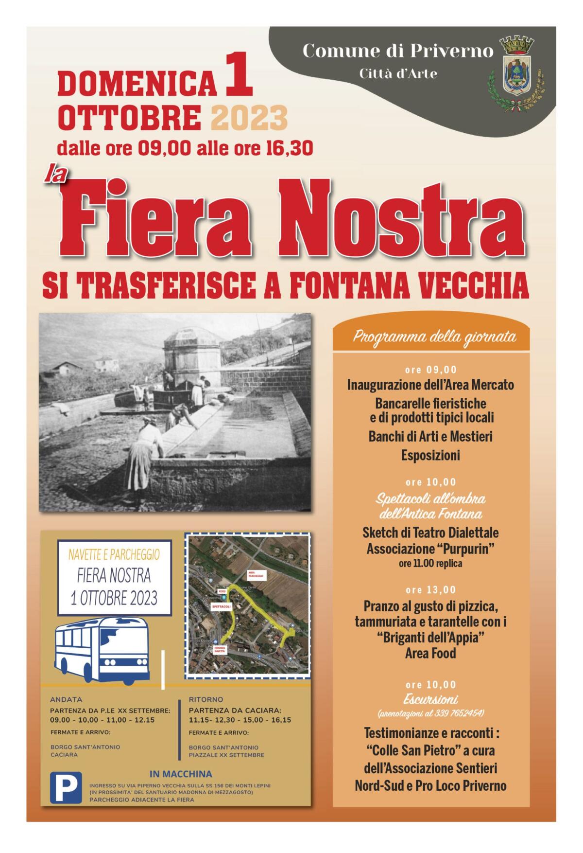 Priverno, domenica 1° Ottobre la tradizionale Fiera “Nostra” torna alle origini storiche, a Fontana Vecchia. - 