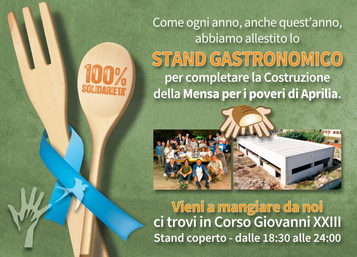 La Fondazione “Come Noi” di Aprilia anche quest’anno alla Festa di San Michele per raccogliere fondi per la “Mensa dei Poveri”. - 