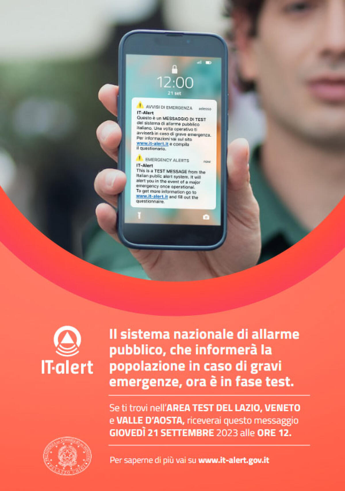 Allarme generale per calamità su tutti i cellulari nel Lazio il 21 settembre alle 12: le prove di IT-Alert - 