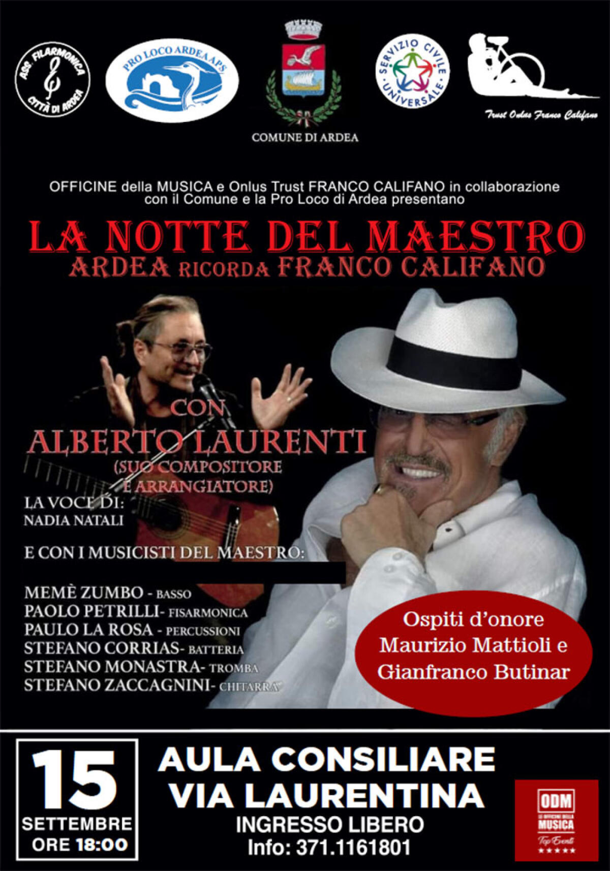 “La Notte del Maestro”: venerdì 15 settembre ad Ardea si torna a celebrare il compleanno Franco Califano. - 