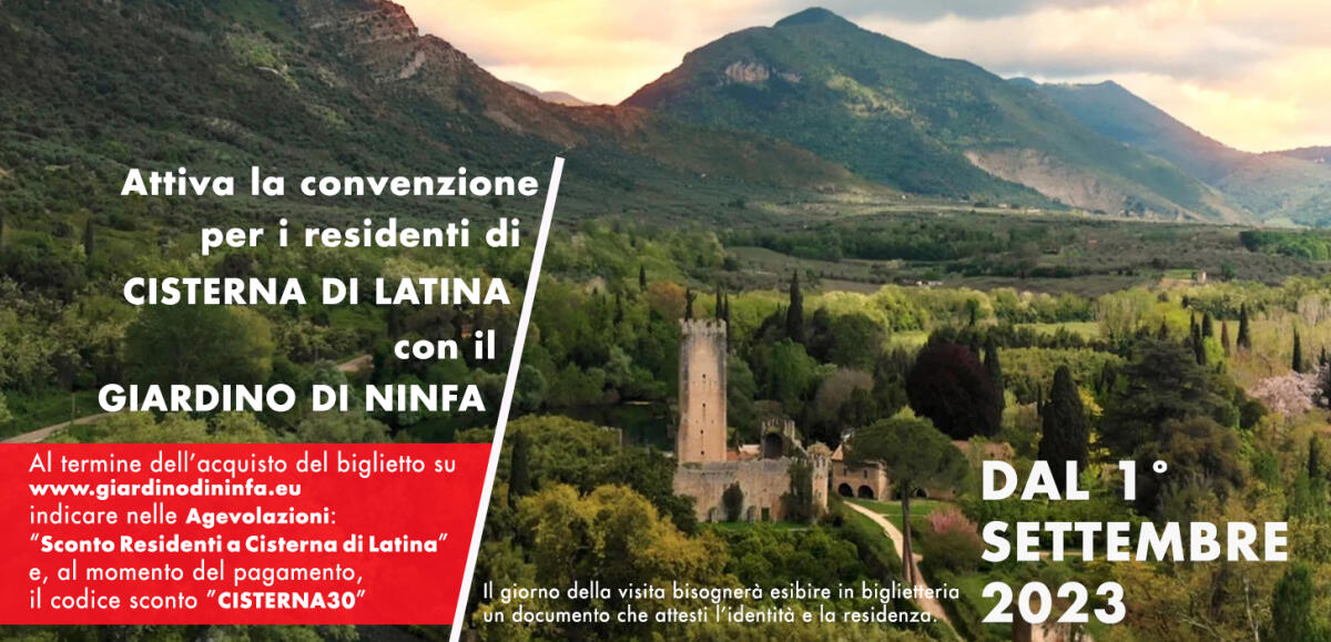 Giardini di Ninfa con lo sconto per i cittadini di Cisterna - 