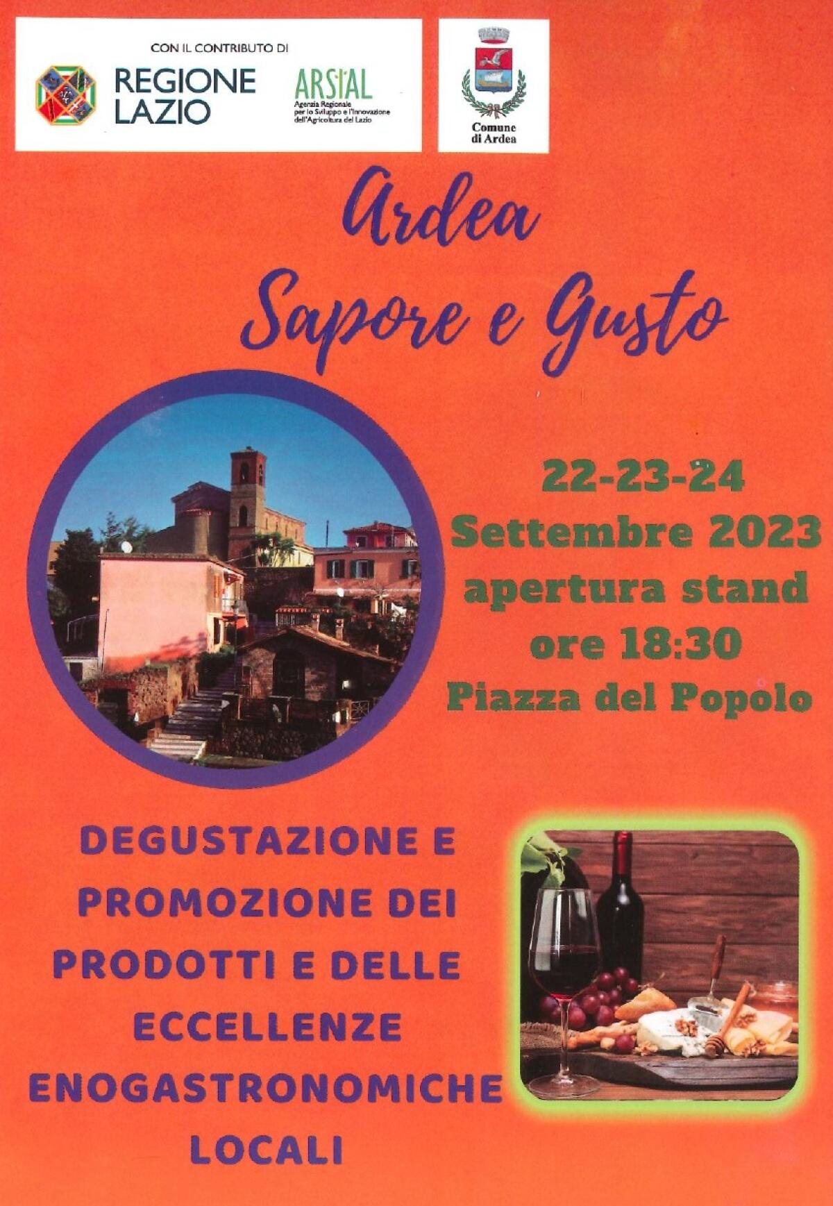 “Ardea Sapore e Gusto”: dal 22 al 24 Settembre una tre giorni dedicata alle eccellenze enogastronomiche locali. - 