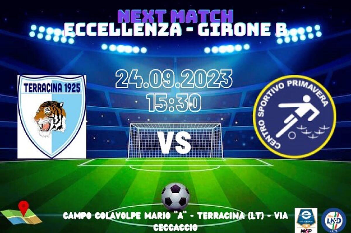 Calcio di Eccellenza: il Centro Sportivo Primavera Aprilia questa domenica sul campo del Terracina 1925. - 