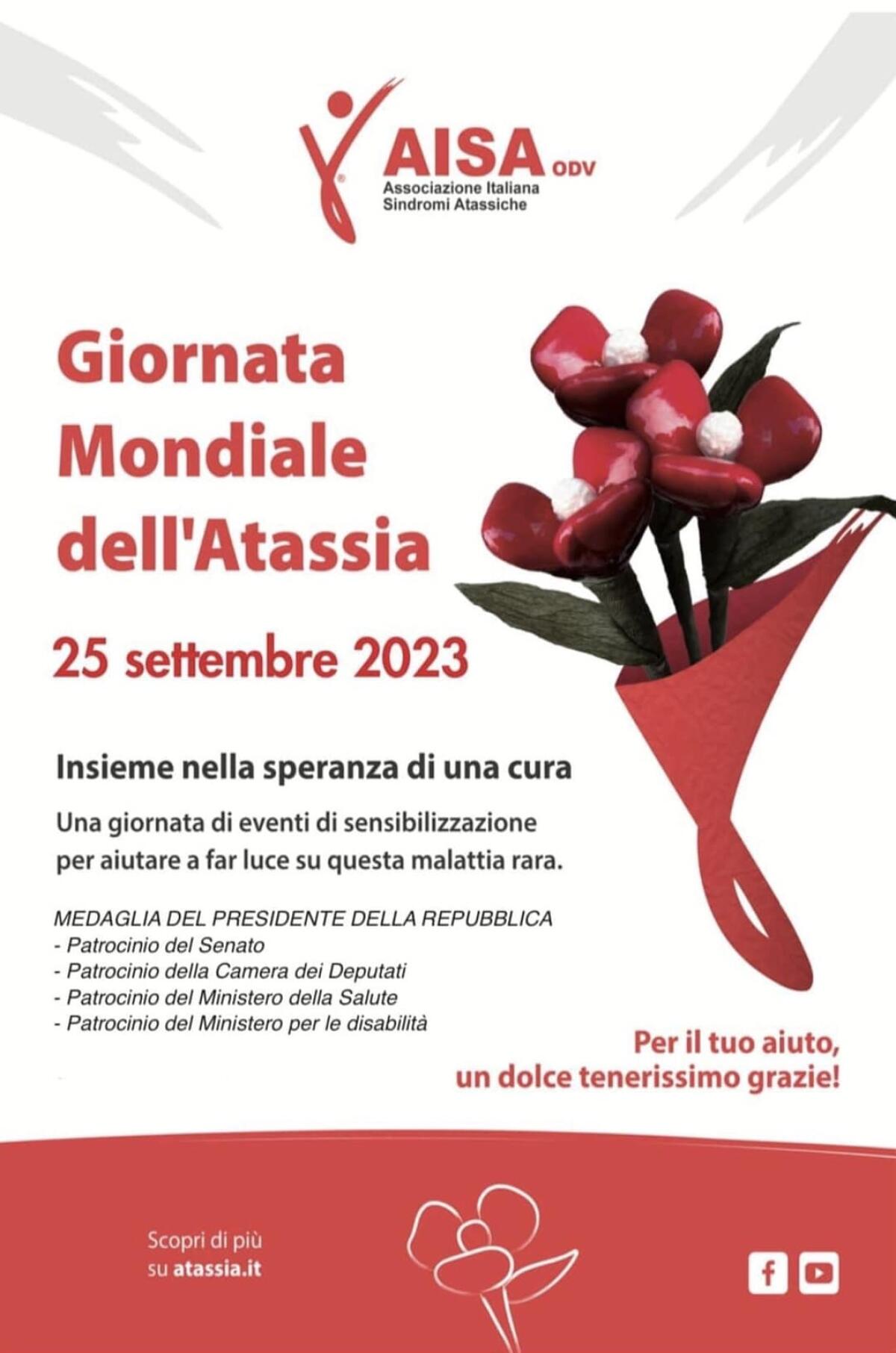 Giornata Mondiale dell'Atassia oggi ad Aprilia - 