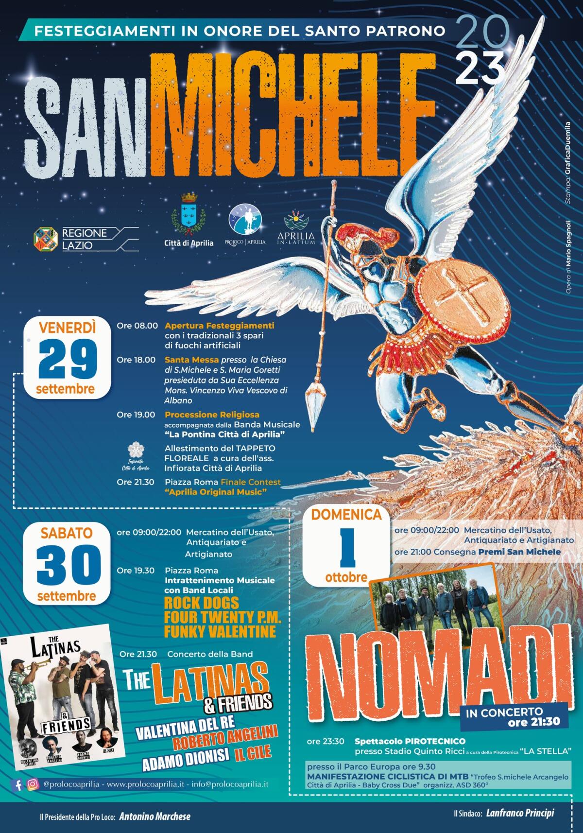 Ad Aprilia al via la festa patronale di San Michele Arcangelo. L’evento clou questa domenica con il concerto de “I Nomadi”. - 