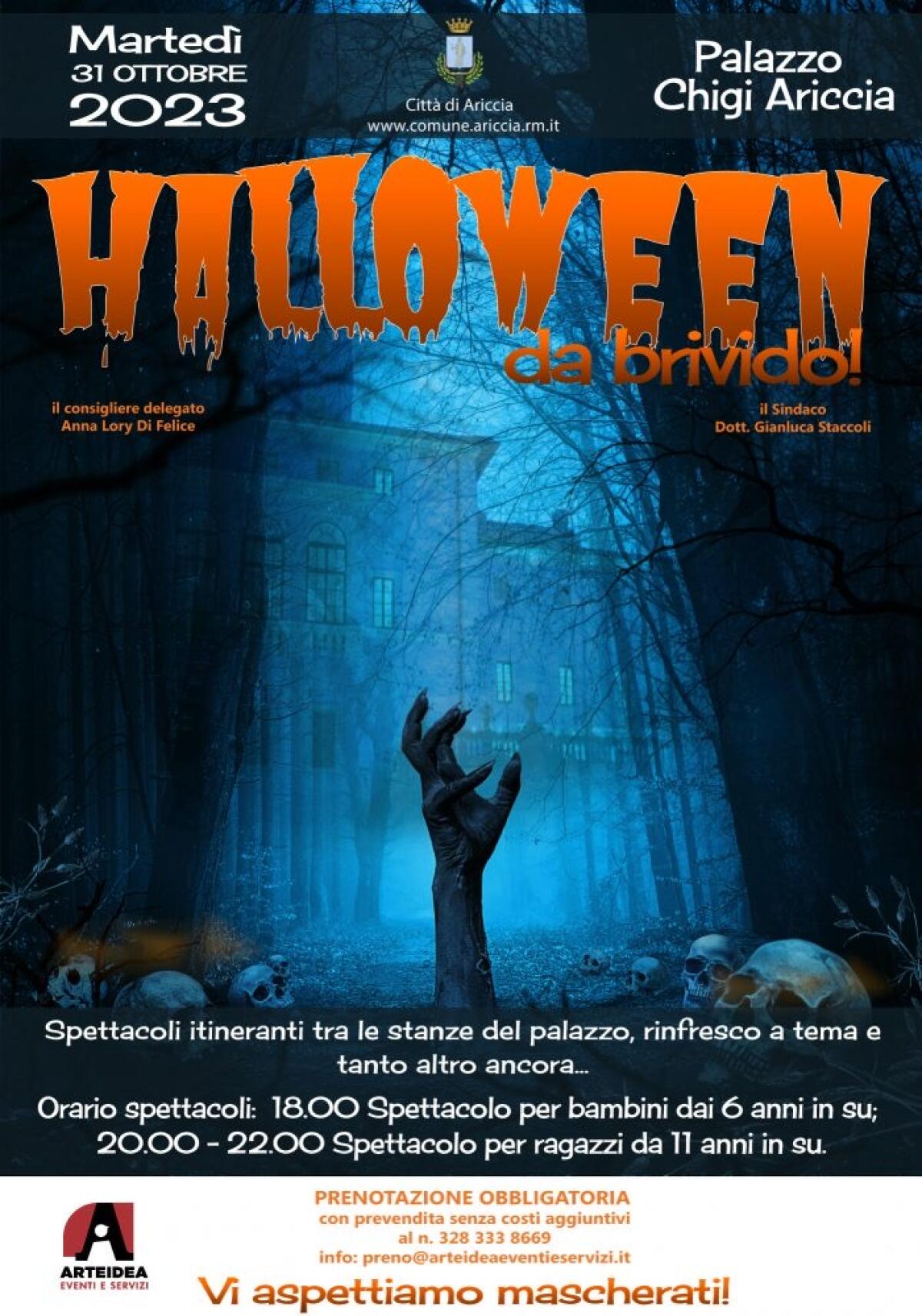 Ariccia, martedì 31 ottobre un “Halloween da brividi” al Palazzo Chigi - 