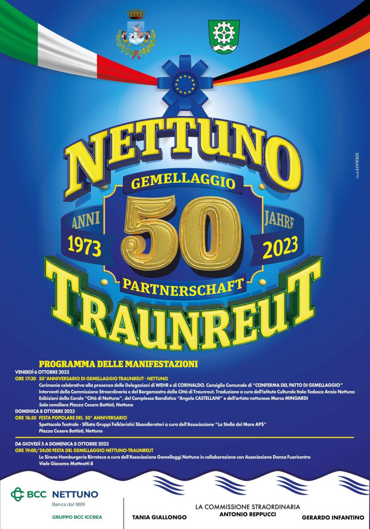 Nettuno ospita i delegati della Città di Traunreut in occasione del 50esimo anniversario del Gemellaggio. - 