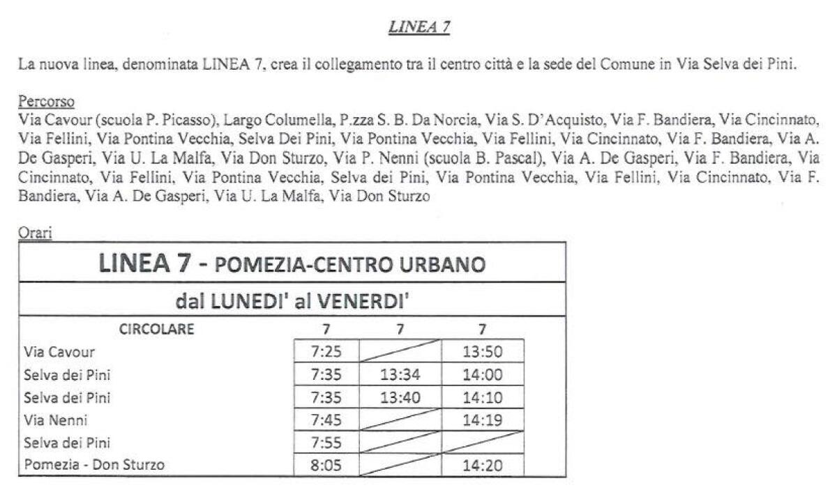 Istituita la navetta che dal centro di Pomezia porta a Selva dei Pini - 