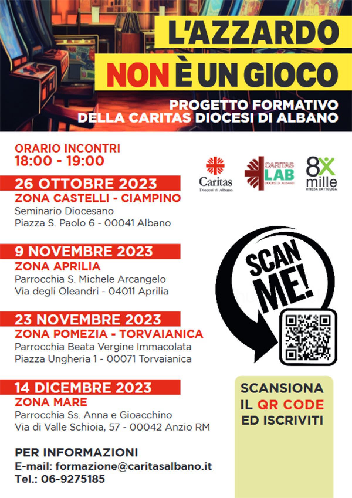 “L’azzardo non è un gioco!” oggi pomeriggio il primo incontro a cura della Caritas diocesana di Albano. - 