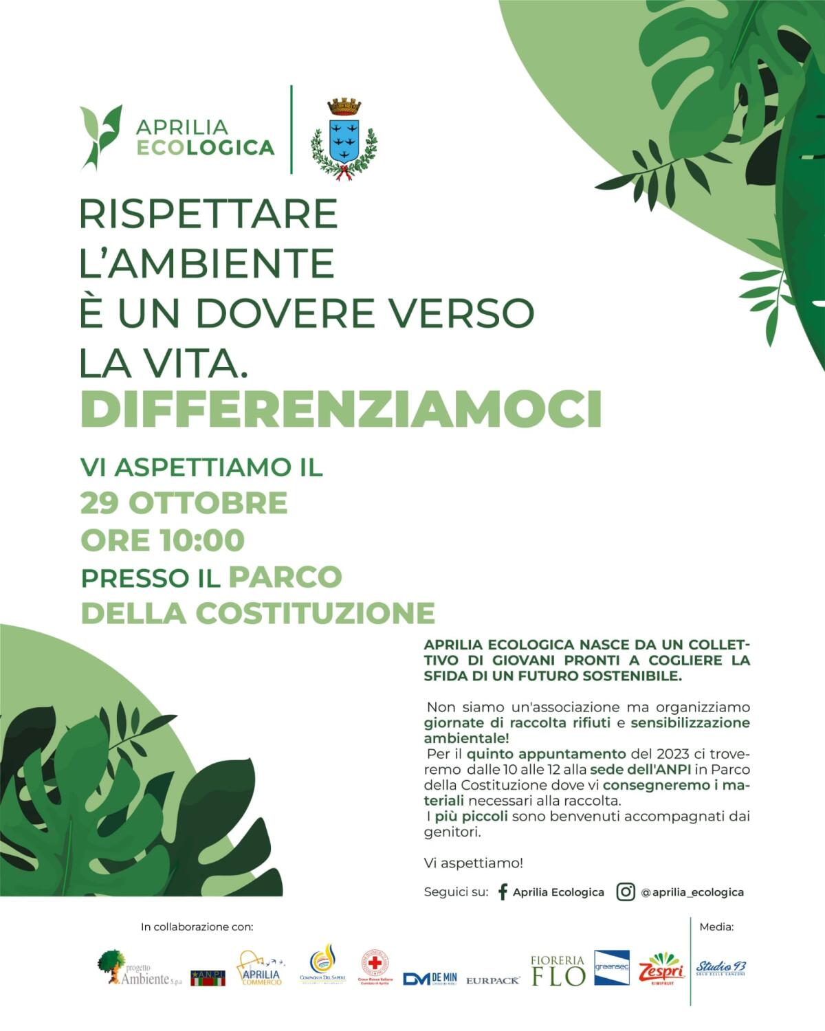 “Aprilia Ecologica” questa domenica di nuovo in azione per ripulire i quartieri dai rifiuti. Appuntamento  al Parco della Costituzione. - 