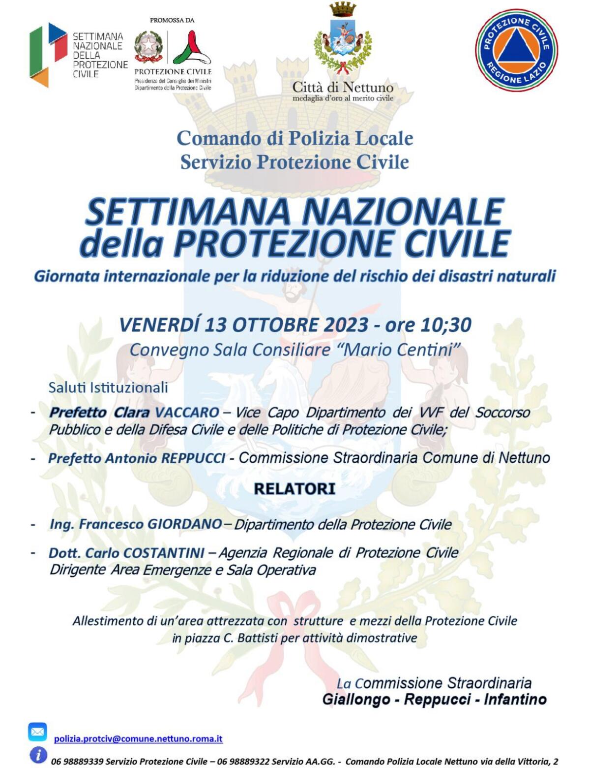 Settimana Nazionale della Protezione Civile: questo venerdì un evento a Nettuno. - 