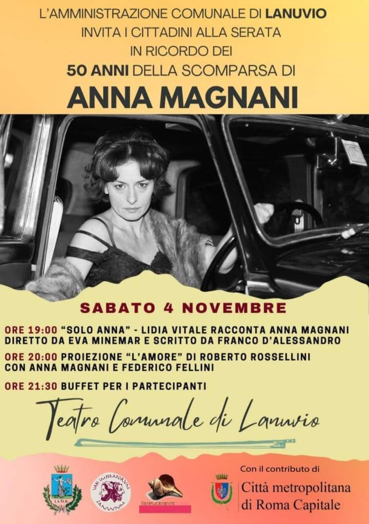 A Lanuvio uno spettacolo teatrale per ricordare Anna Magnani a 50 anni dalla sua scomparsa. - 