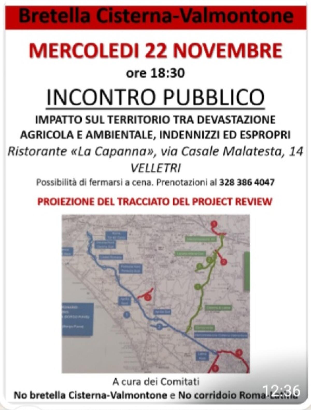 Ciserna-Valmontone, Roma-Latina: due nuovi incontri informativi - 