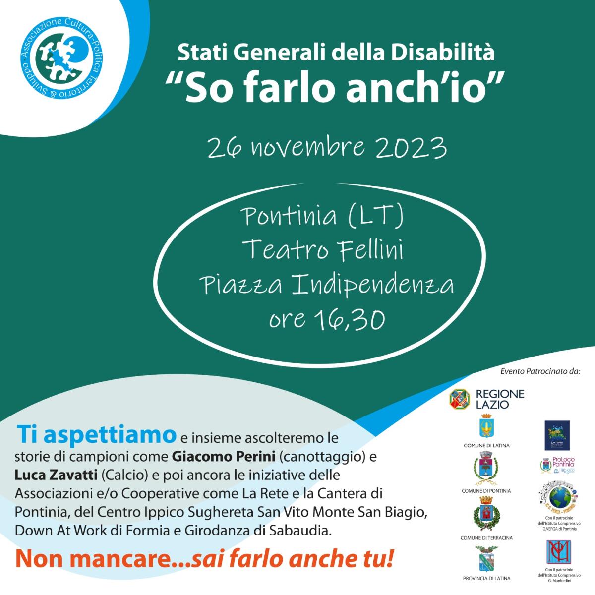 "So farlo anch'io", a Pontinia gli Stati Generali della Disabilità - 