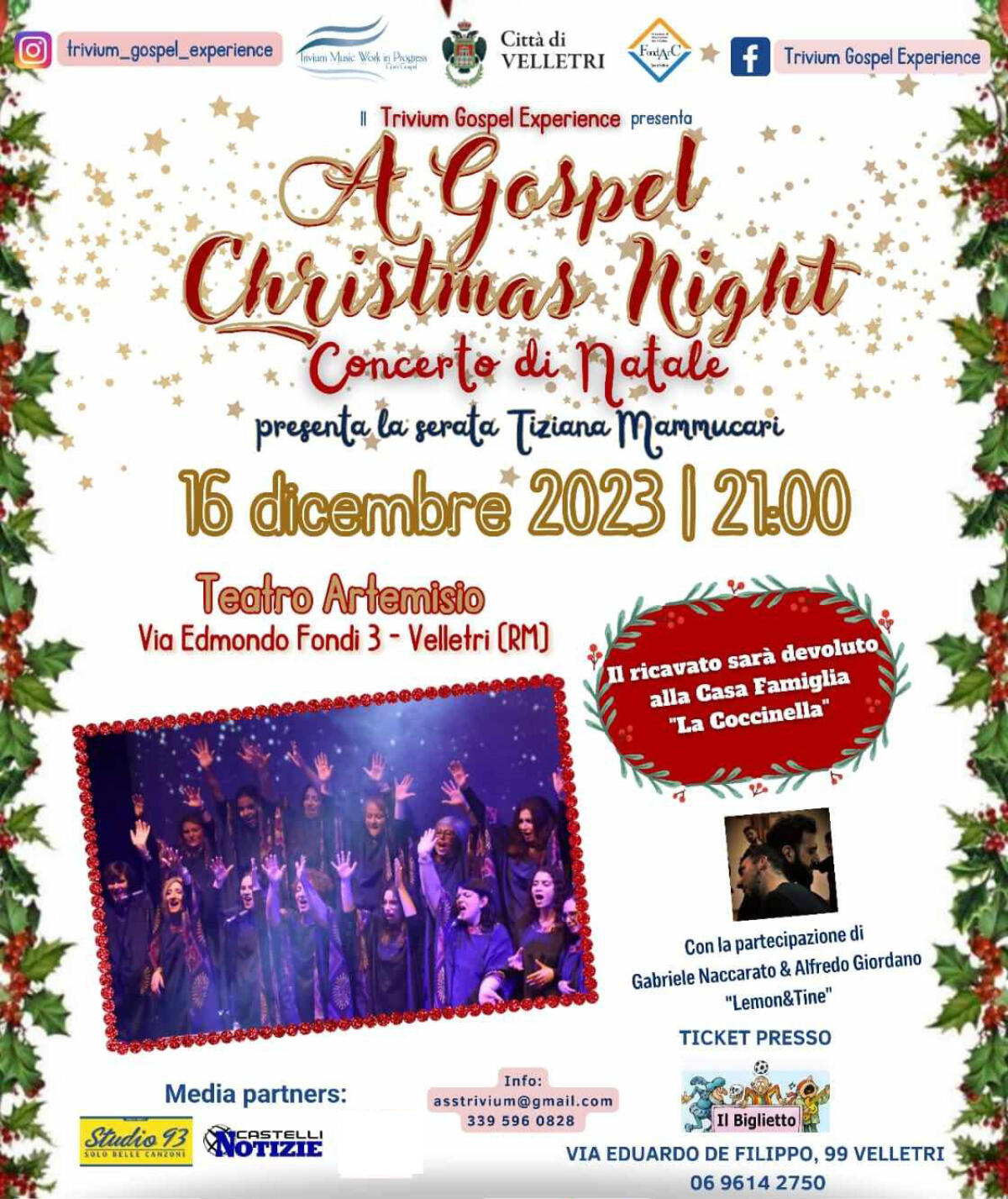 Velletri - Un aiuto a suon di gospel per sostenere la casa famiglia La coccinella - 