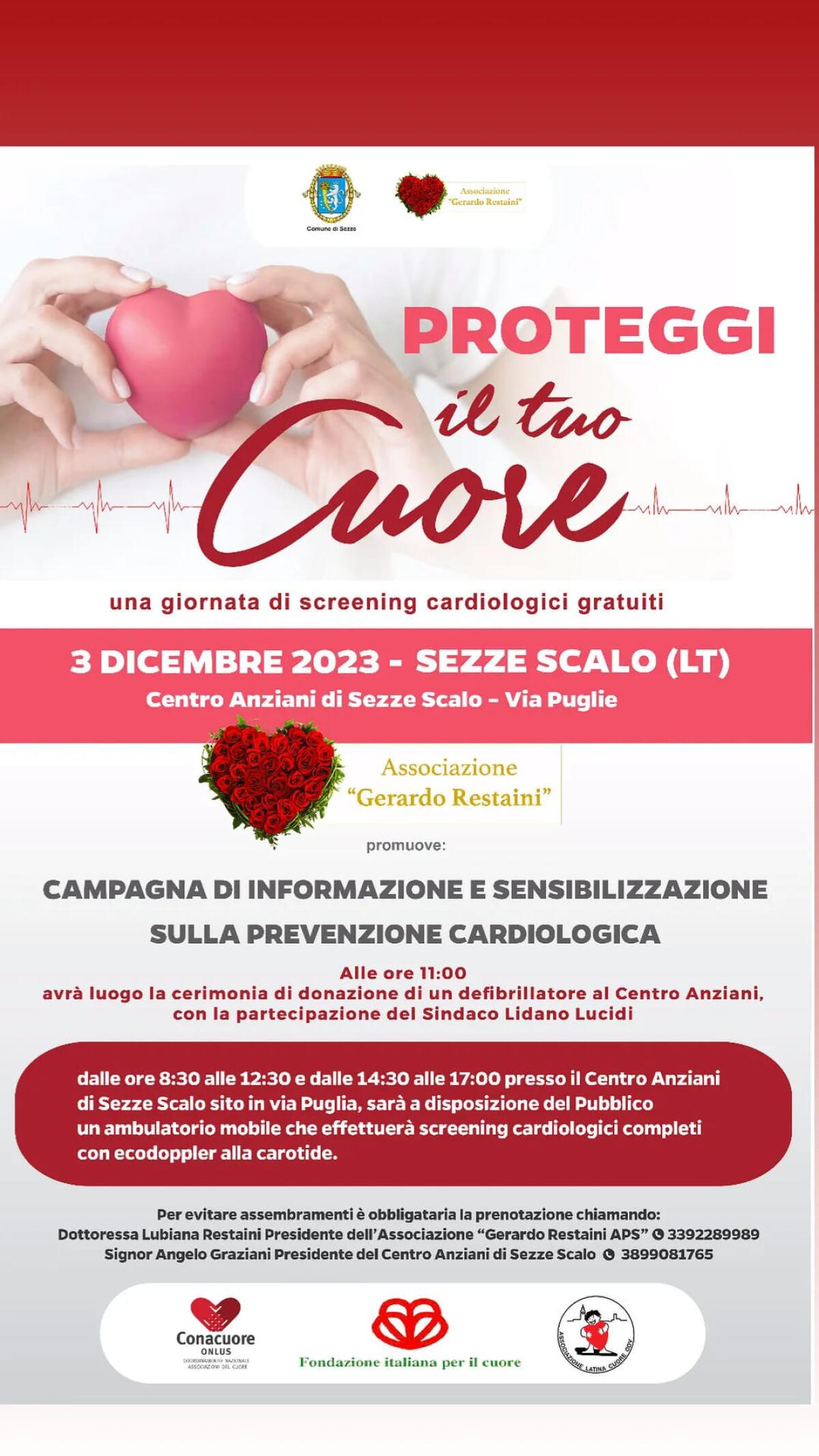 Domenica 3 dicembre a Sezze torna la giornata dedicata al cuore e alla prevenzione. - 