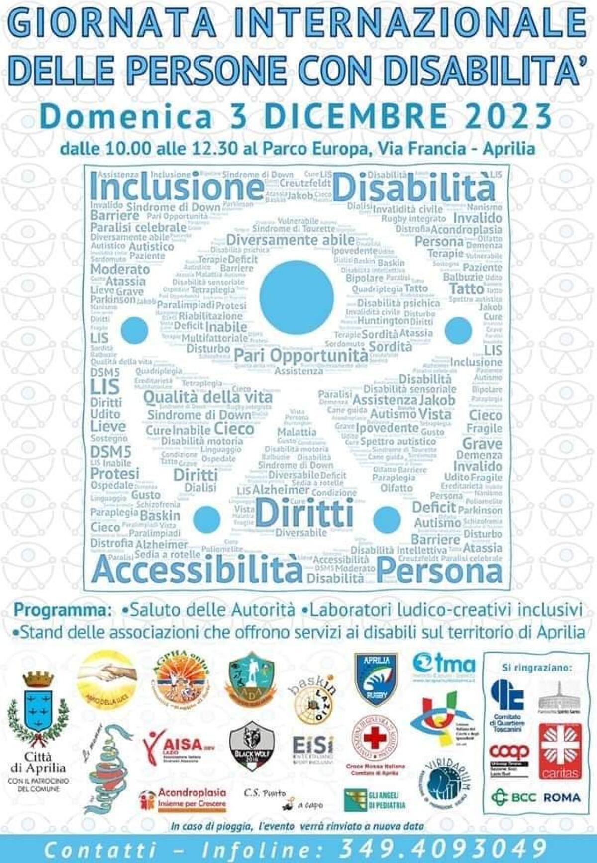 Ad Aprilia il 3 dicembre la Giornata internazionale delle persone con disabilità - 