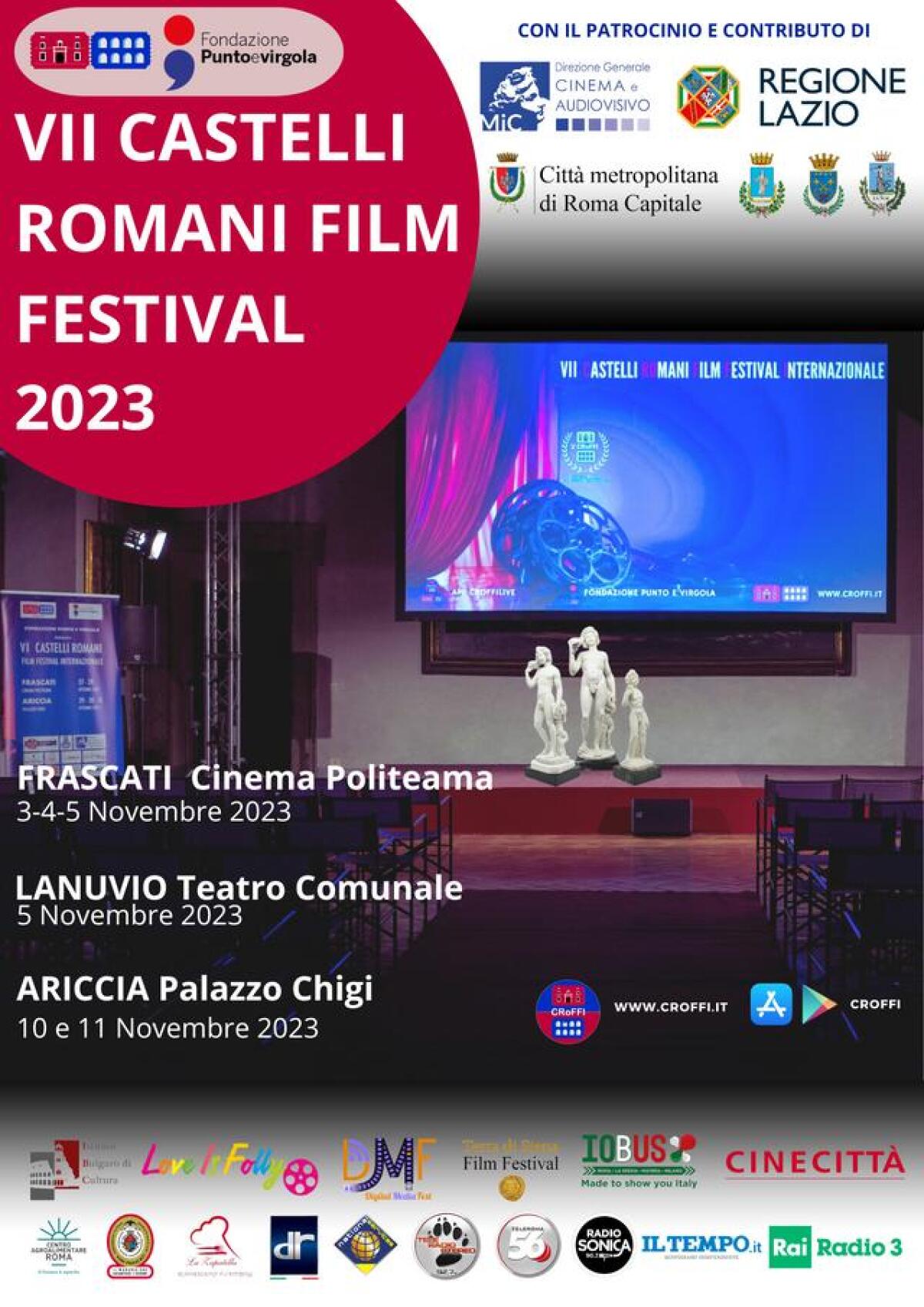 Torna il "Castelli Romani Film Festival": dal 3 all'11 Novembre toccherà le città di Frascati, Lanuvio ed Ariccia. - 