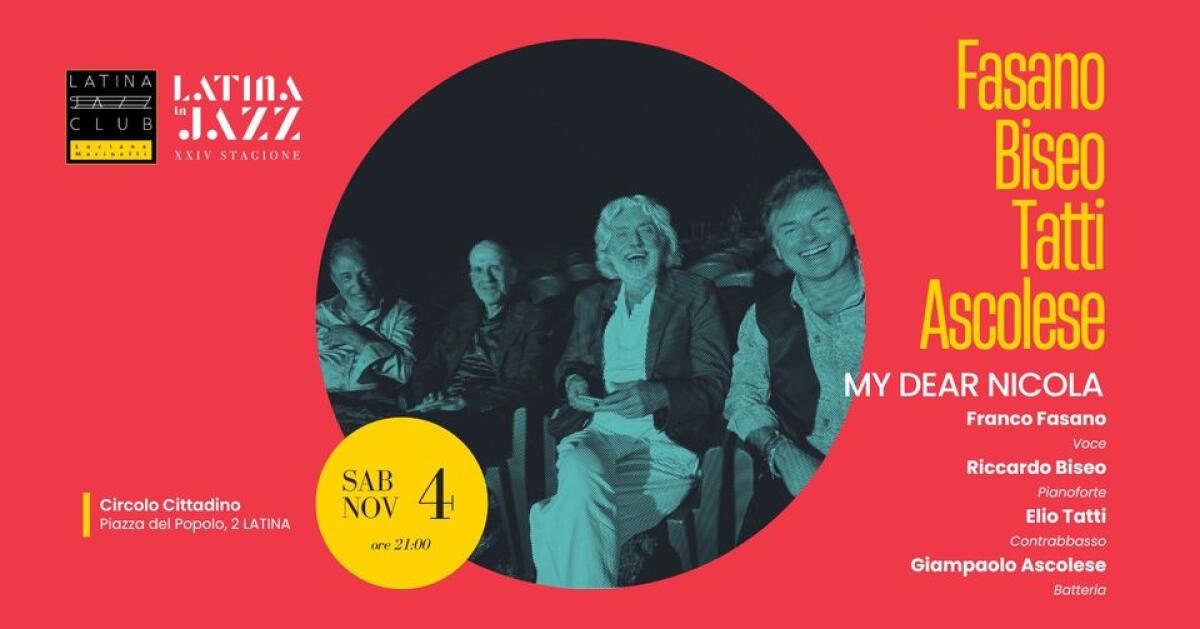 “My Dear Nicola”: serata dedicata a Nicola Arigliano per il terzo appuntamento della stagione del Latina Jazz Club. - 