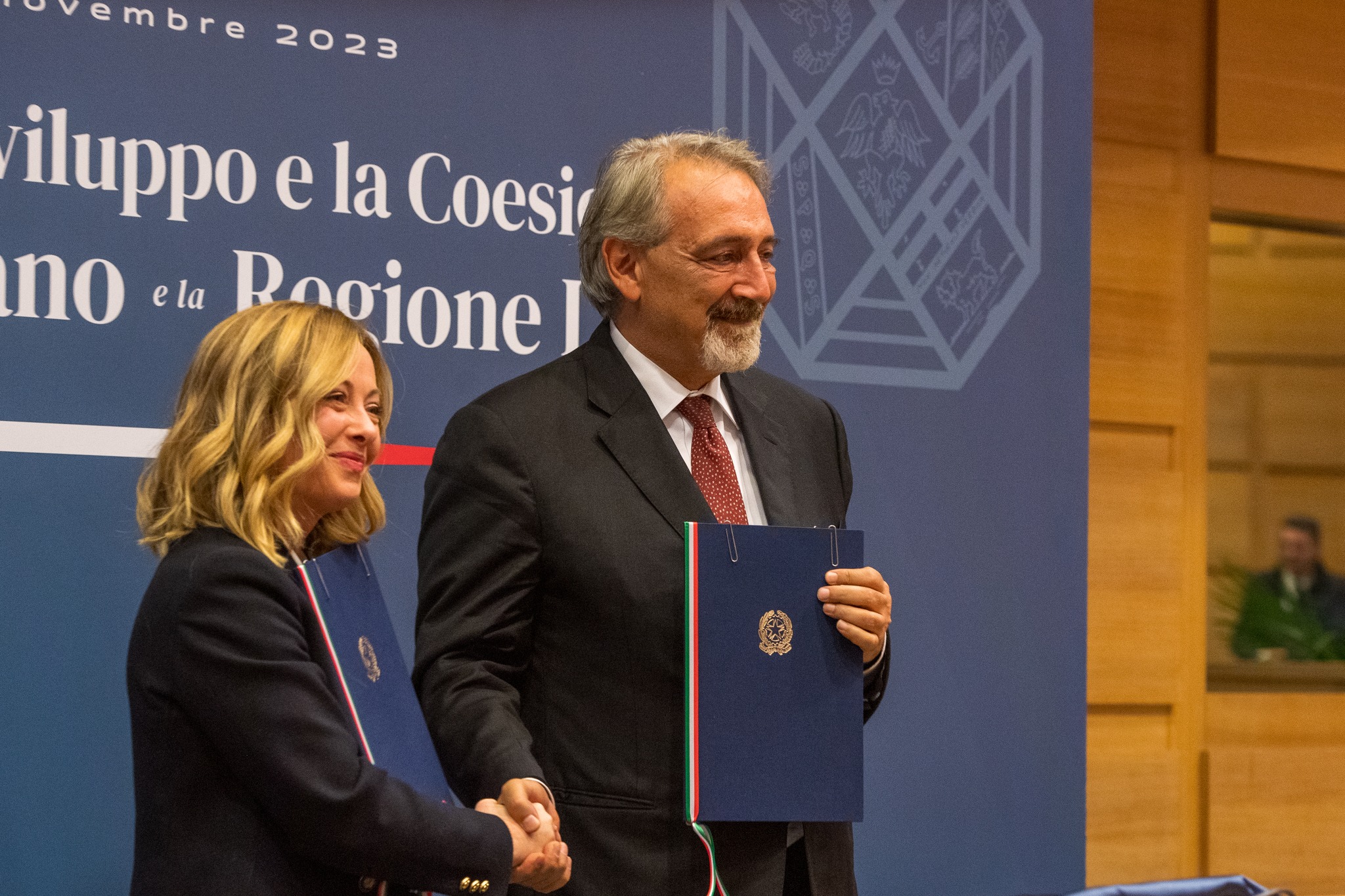 Giorgia Meloni e Francesco Rocca