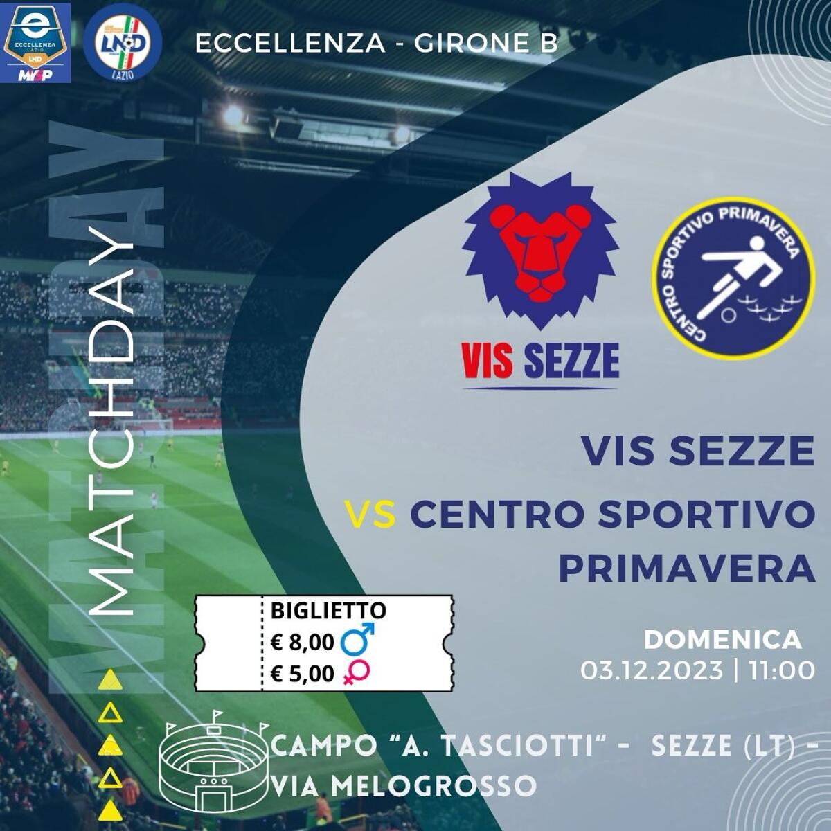 Calcio di Eccellenza, il Centro Sportivo Primavera di Aprilia questa domenica affronta la Vis Sezze. - 