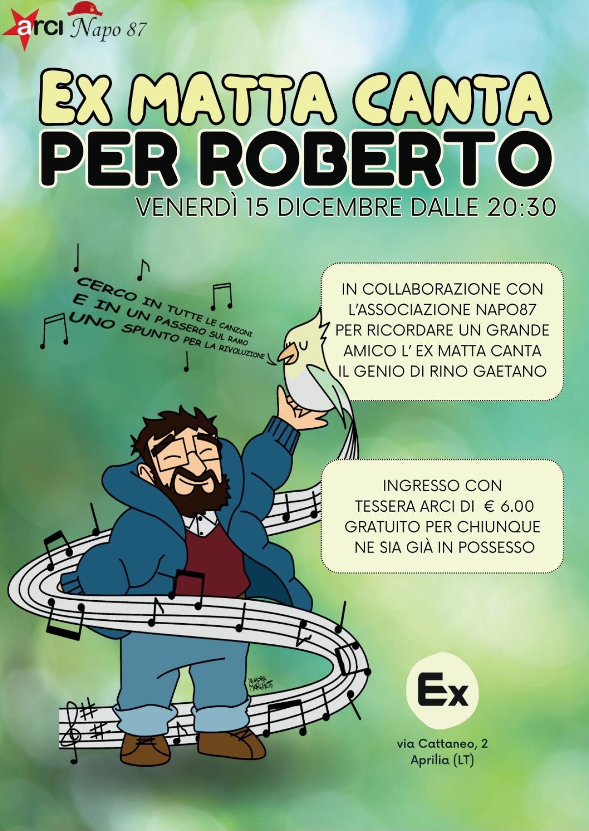 Quarto anniversario dalla scomparsa di Roberto Fiorentini: il 10 e 15 dicembre due eventi ad Aprilia per ricordarlo. - 