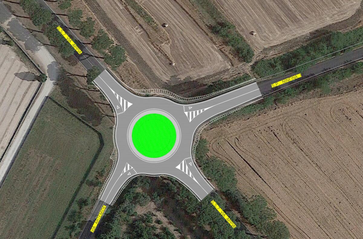 Appia più sicura: arriva la rotonda all'incrocio con via Ninfina - 