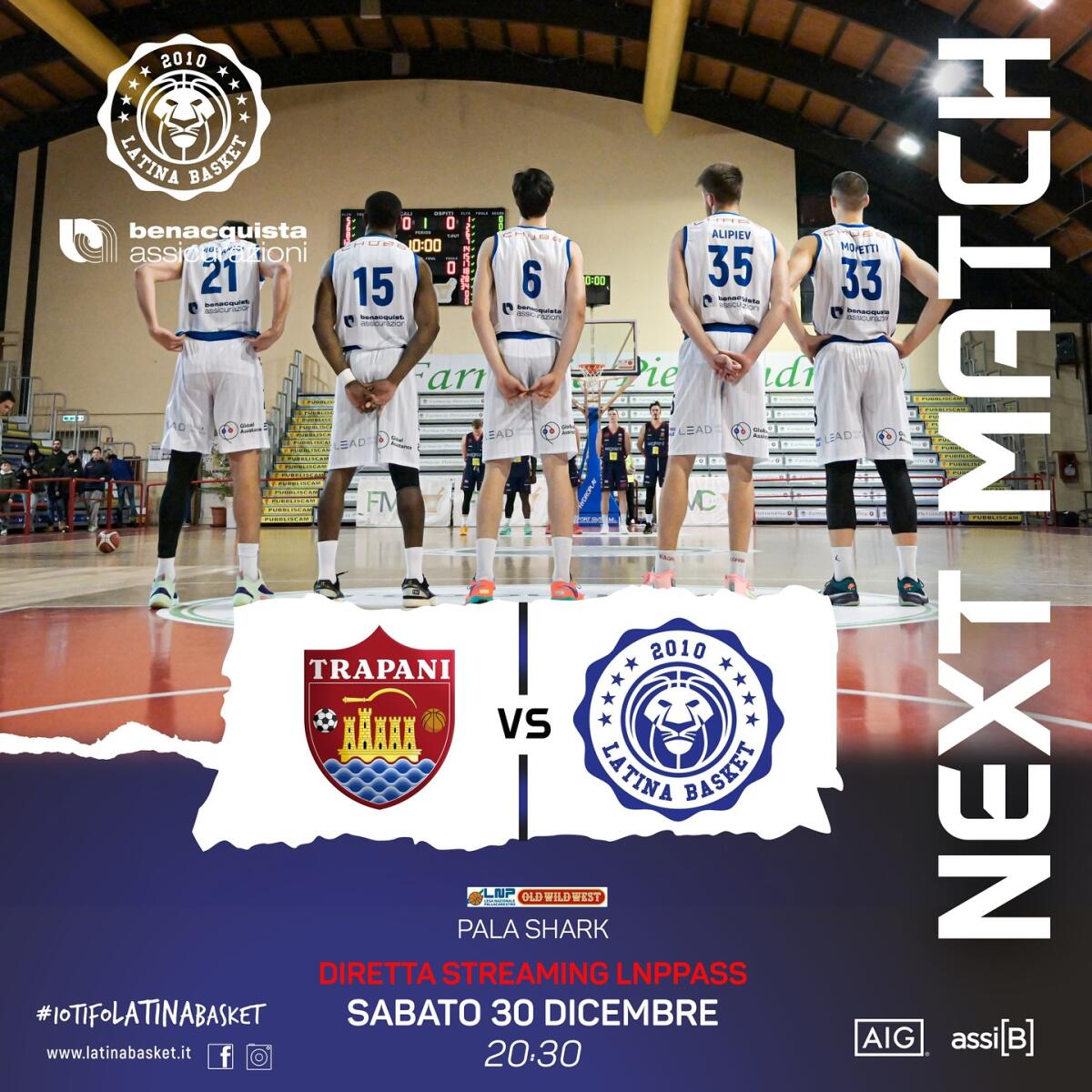 Basket A2 maschile: il Latina questo sabato nella tana del Trapani. - 