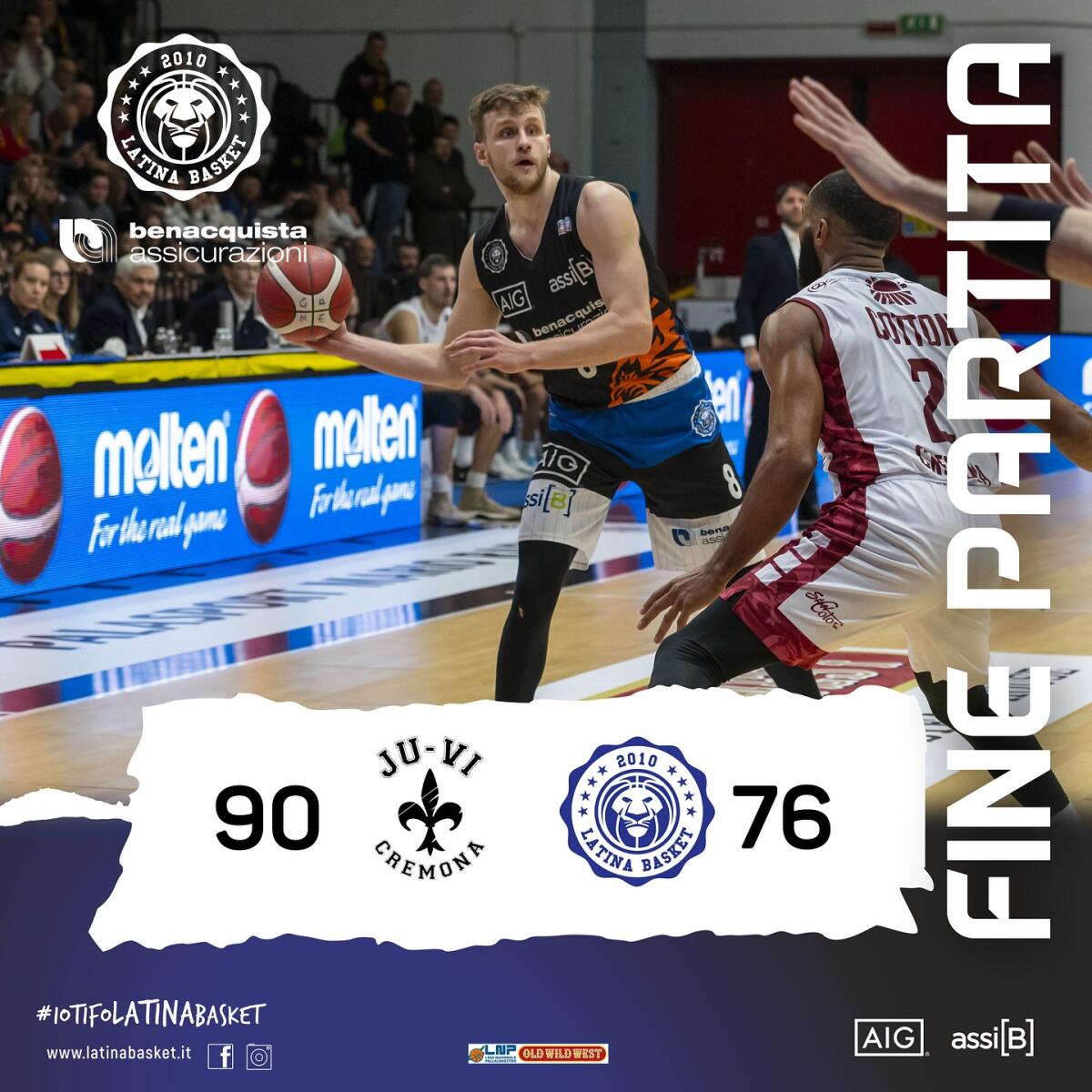 Basket - Latina perde contro la Juvi Cremona - 