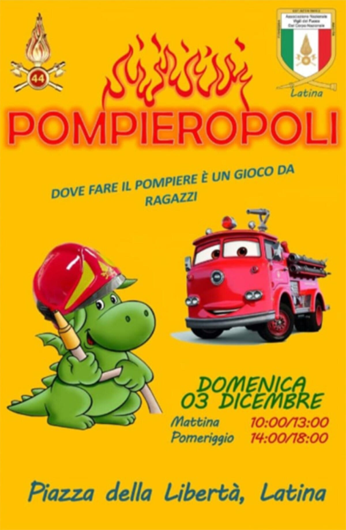 I Vigili del fuoco di Latina festeggiano Santa Barbara. Questa domenica “Pompieropoli” in Piazza della Libertà. - 