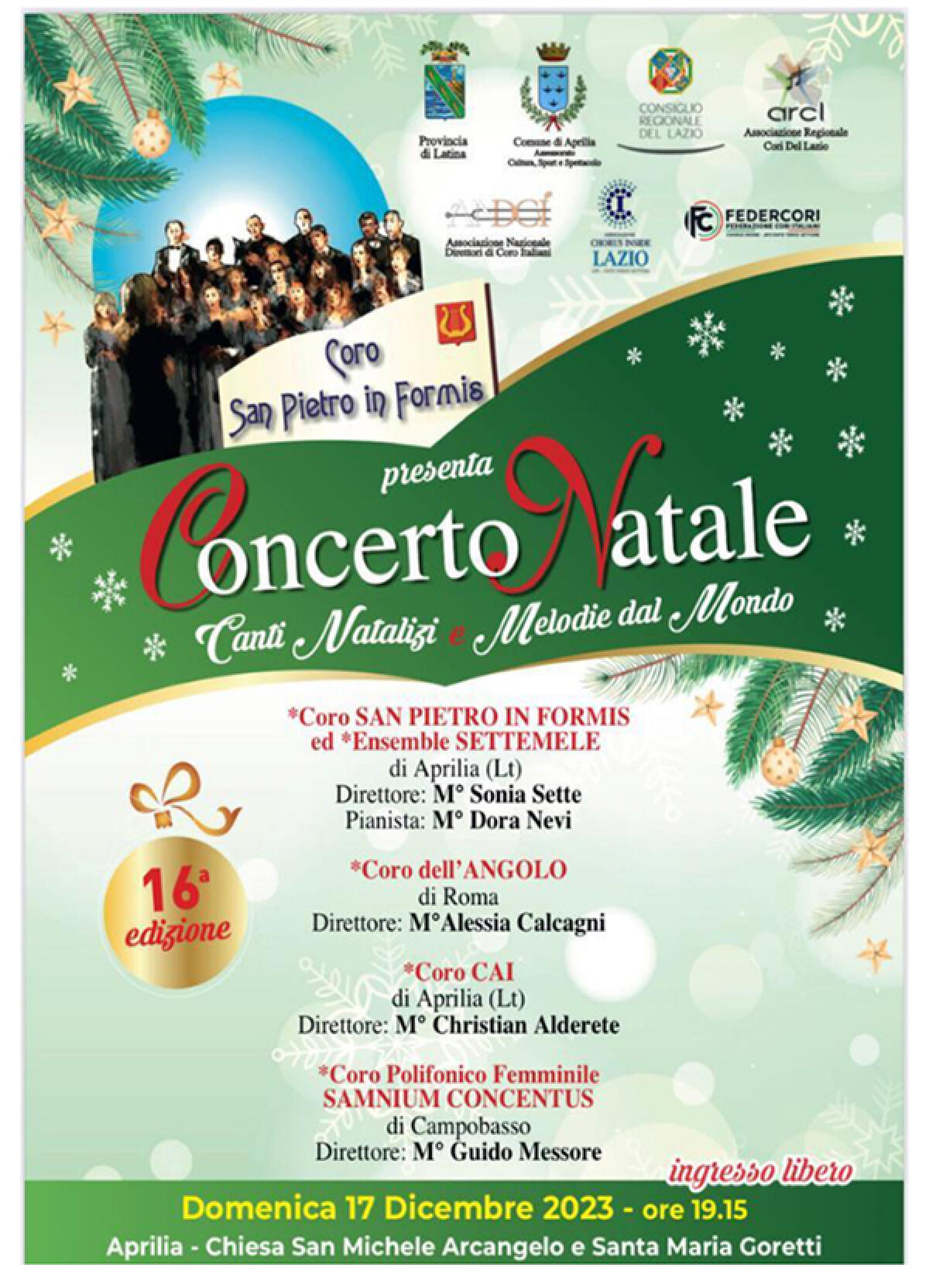 Il Coro Cai di Aprilia protagonista di due eventi natalizi nel fine settimana. - 