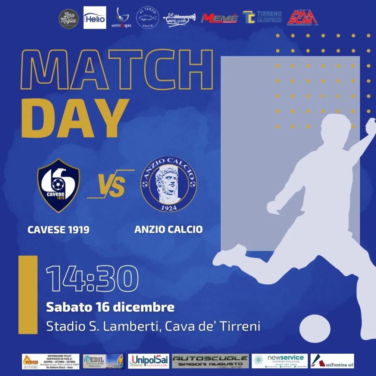 Calcio di serie D: Cavese-Anzio tra i 46 anticipi di oggi. - 