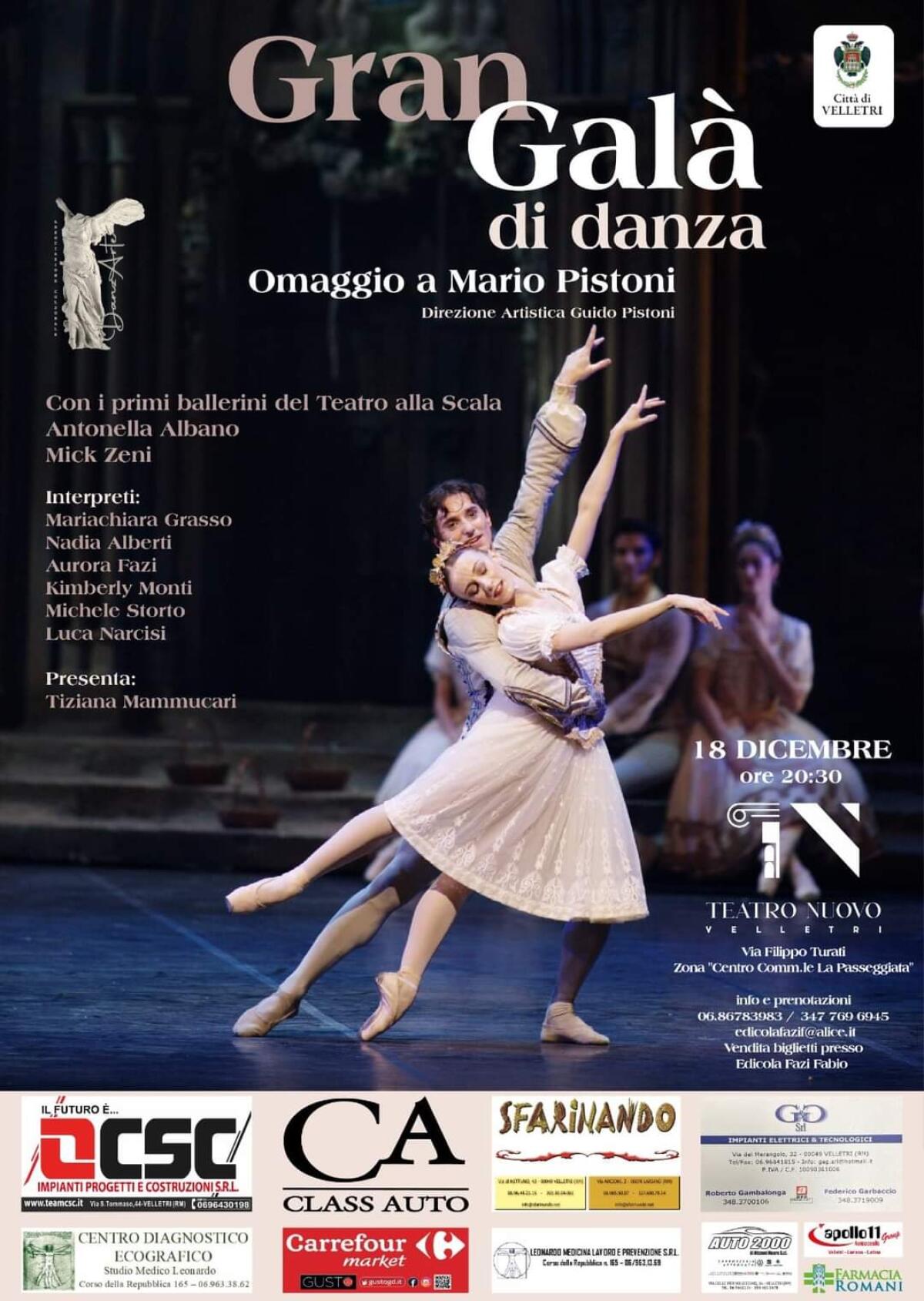 “Gran Galà di Danza” lunedì 18 dicembre al Teatro Nuovo di Velletri. - 