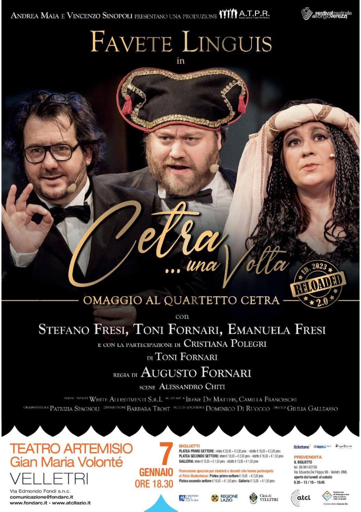 Al Teatro Artemisio-Volontè di Velletri “Cetra…una volta” con Stefano Fresi, Toni Fornari ed Emanuela Fresi. - 