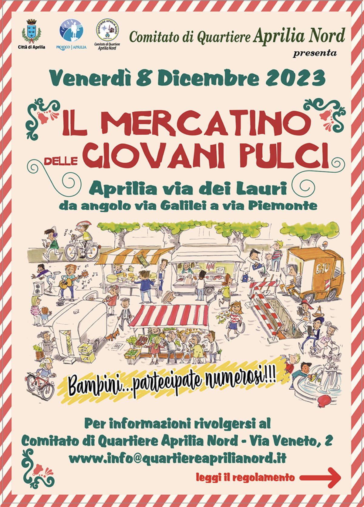 In via dei Lauri ad Aprilia venerdì 8 Dicembre torna il tradizionale “Mercatino delle Giovani Pulci”. - 