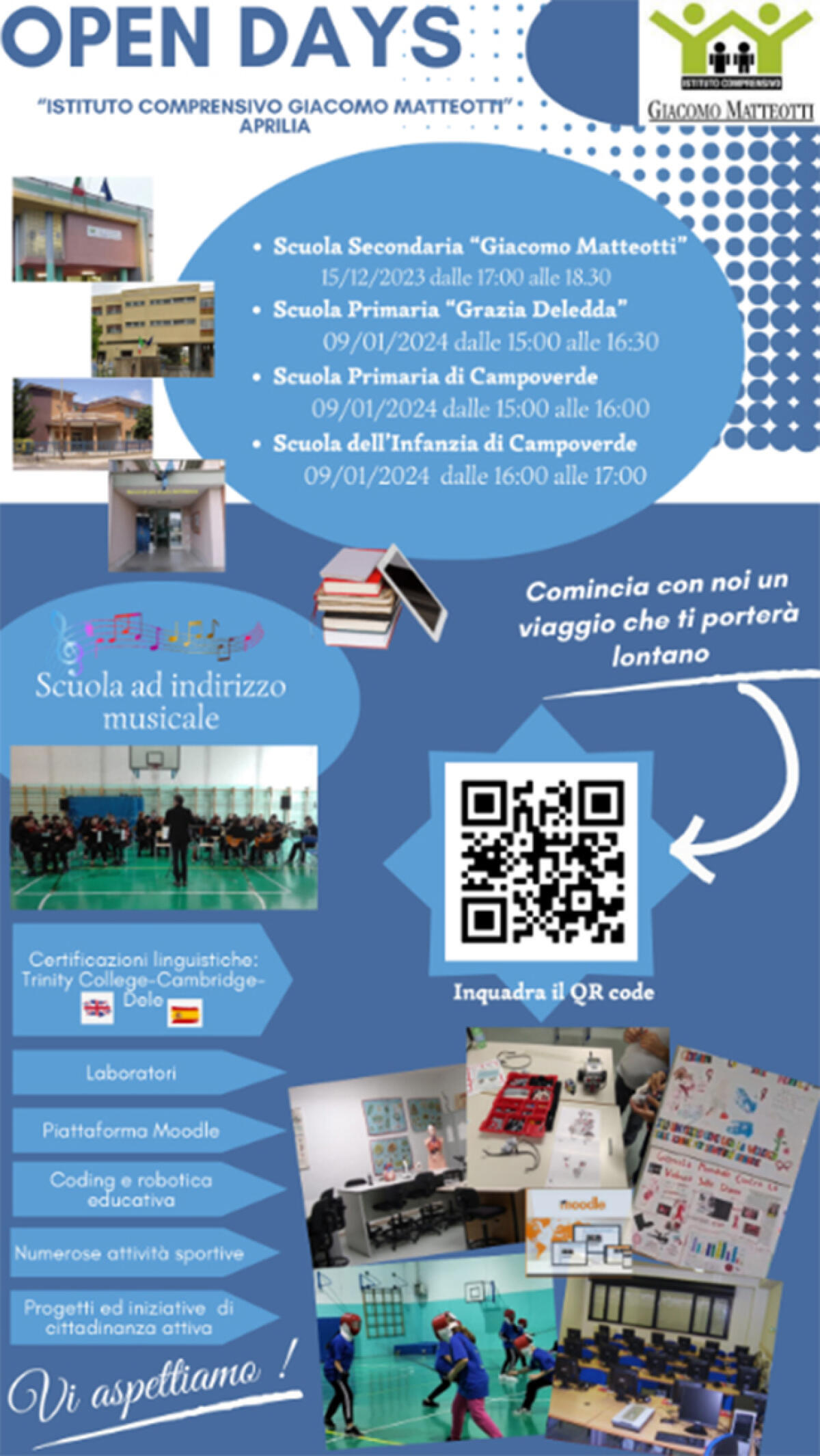 Giornate di “Open Day” all’Istituto Comprensivo “Giacomo Matteotti” di Aprilia. - 