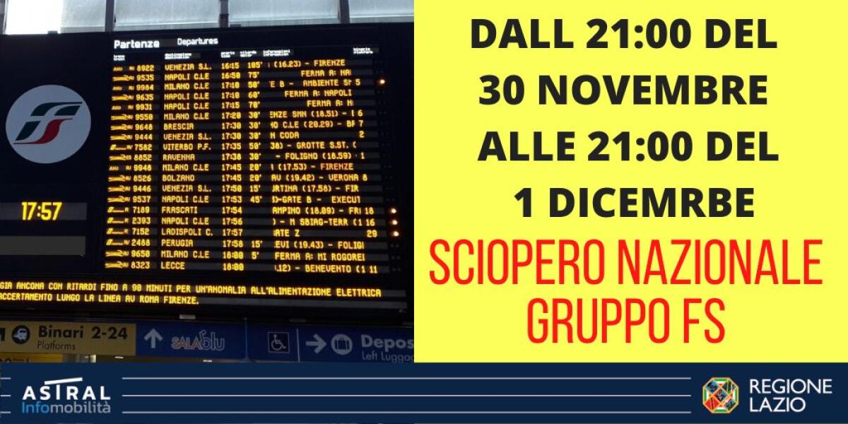 Altra giornata di passione oggi per i pendolari del treno: sino alle 21.00 sciopero nazionale del Gruppo FS Italiane. - 
