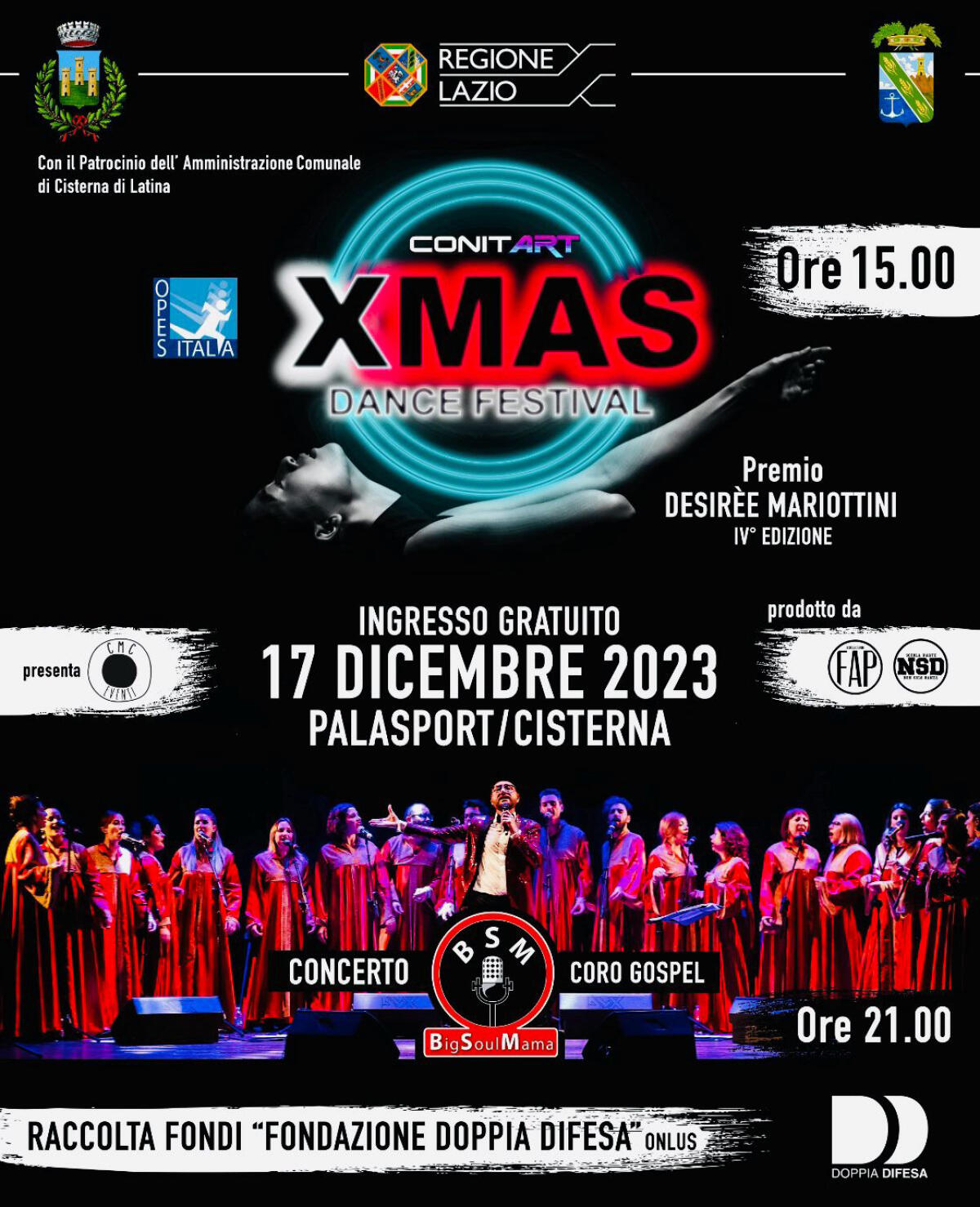 Cisterna - XMAS Dance Festival e Premio Desirée Mariottini: domenica 17 dicembre gran finale con i Big Soul Mama Gospel Choir - 