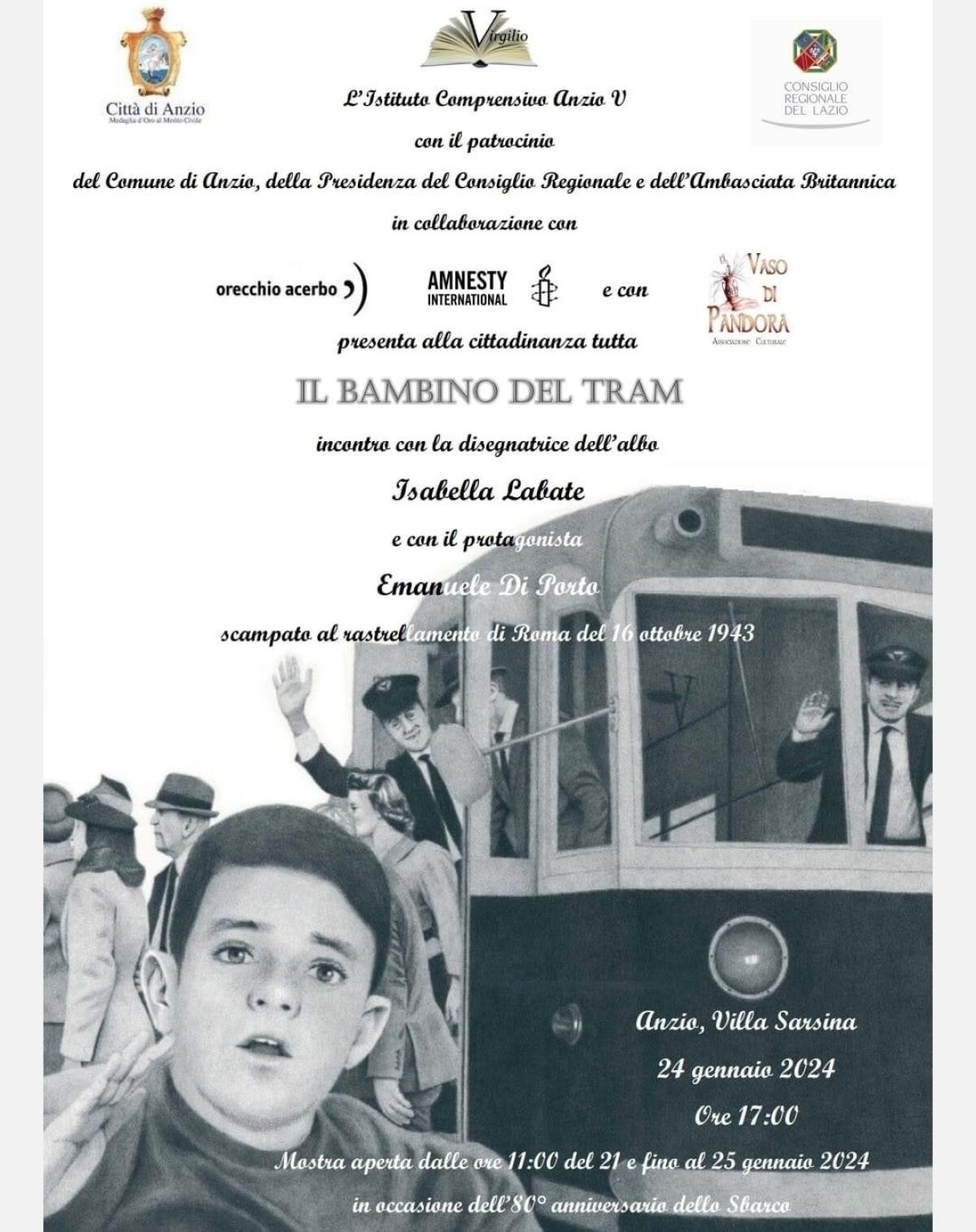 80esimo dello Sbarco: oggi ad Anzio la presentazione  dell'albo illustrato “Il bambino del tram”. - 