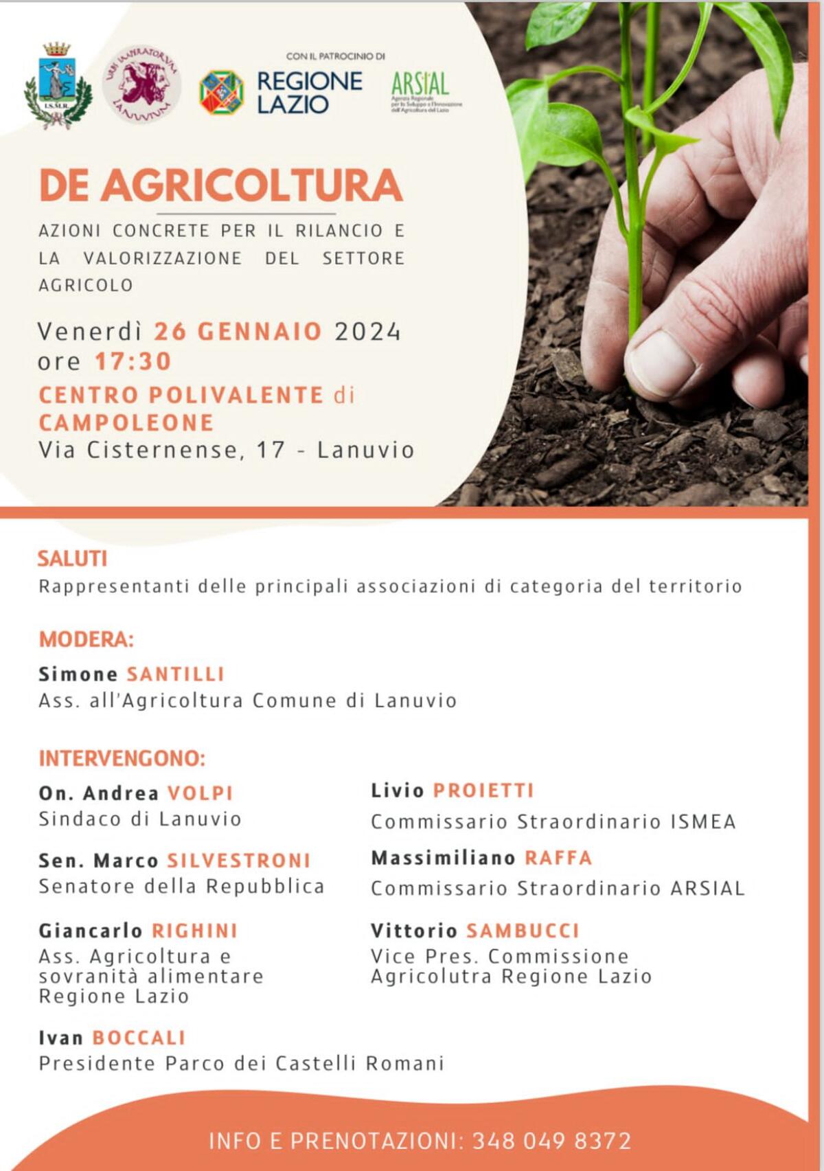 A Lanuvio questo venerdì un incontro tra le Istituzioni ed il mondo agricolo. - 