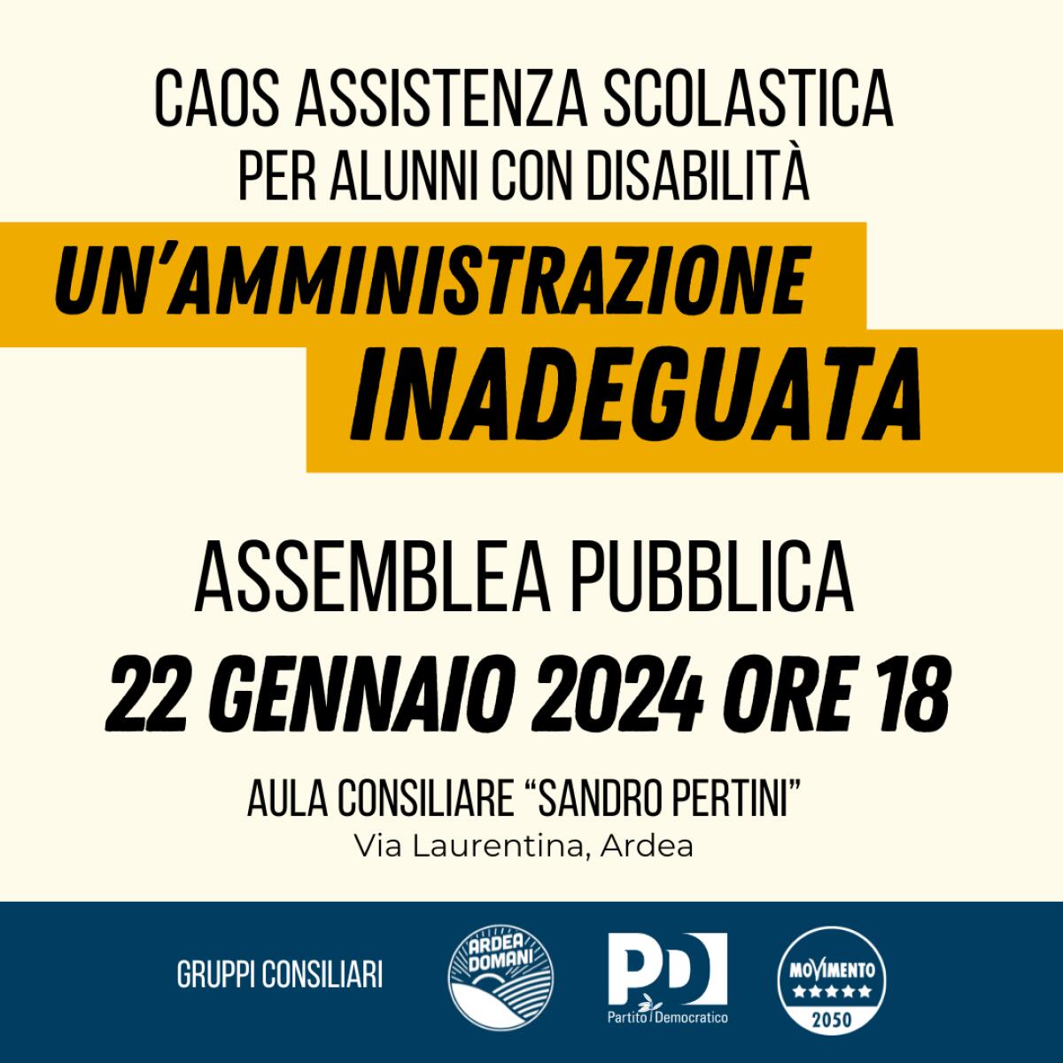 Ardea - Caos OEPAC, assemblea pubblica convocata dalle opposizioni - 